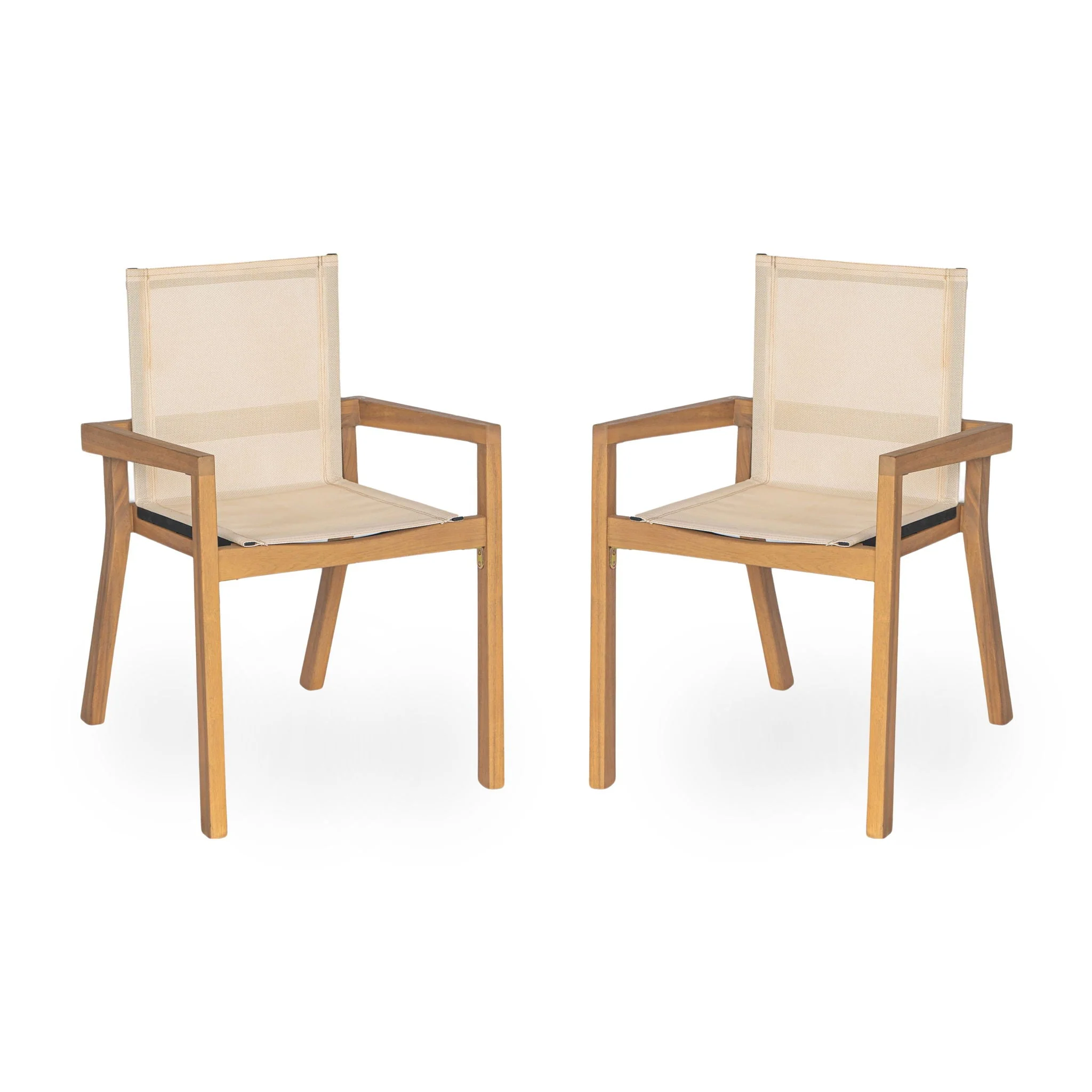 Belfast - Dining Chair With Acacia Wood Frame And Seating (Set of 2) - Image 2