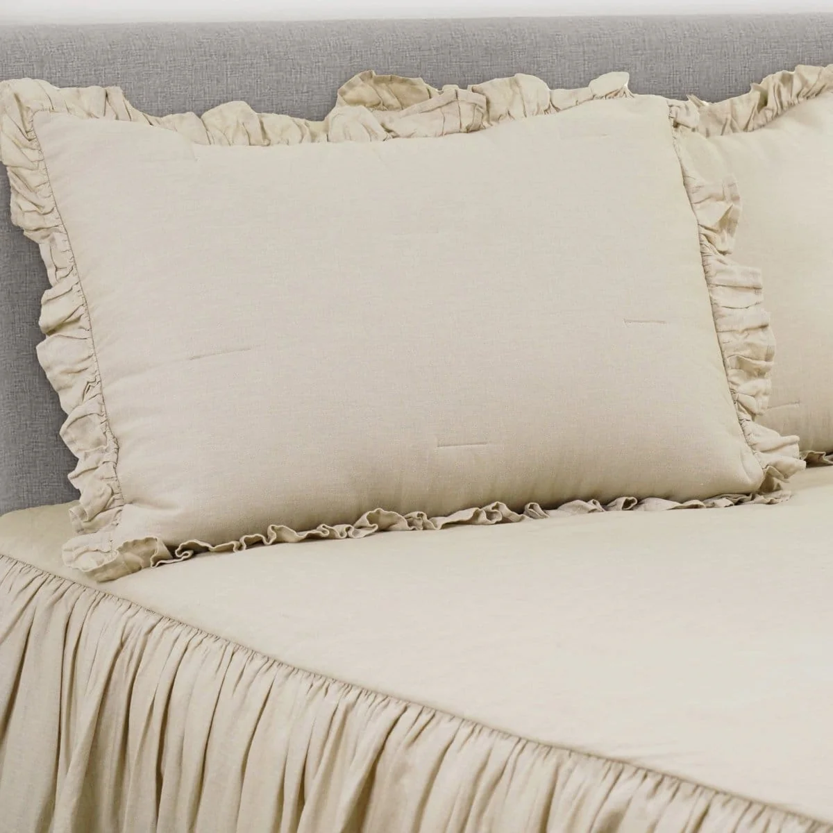 Belgian Flax Linen Rich Cotton Blend Bedspread 3 Piece Set - Image 14