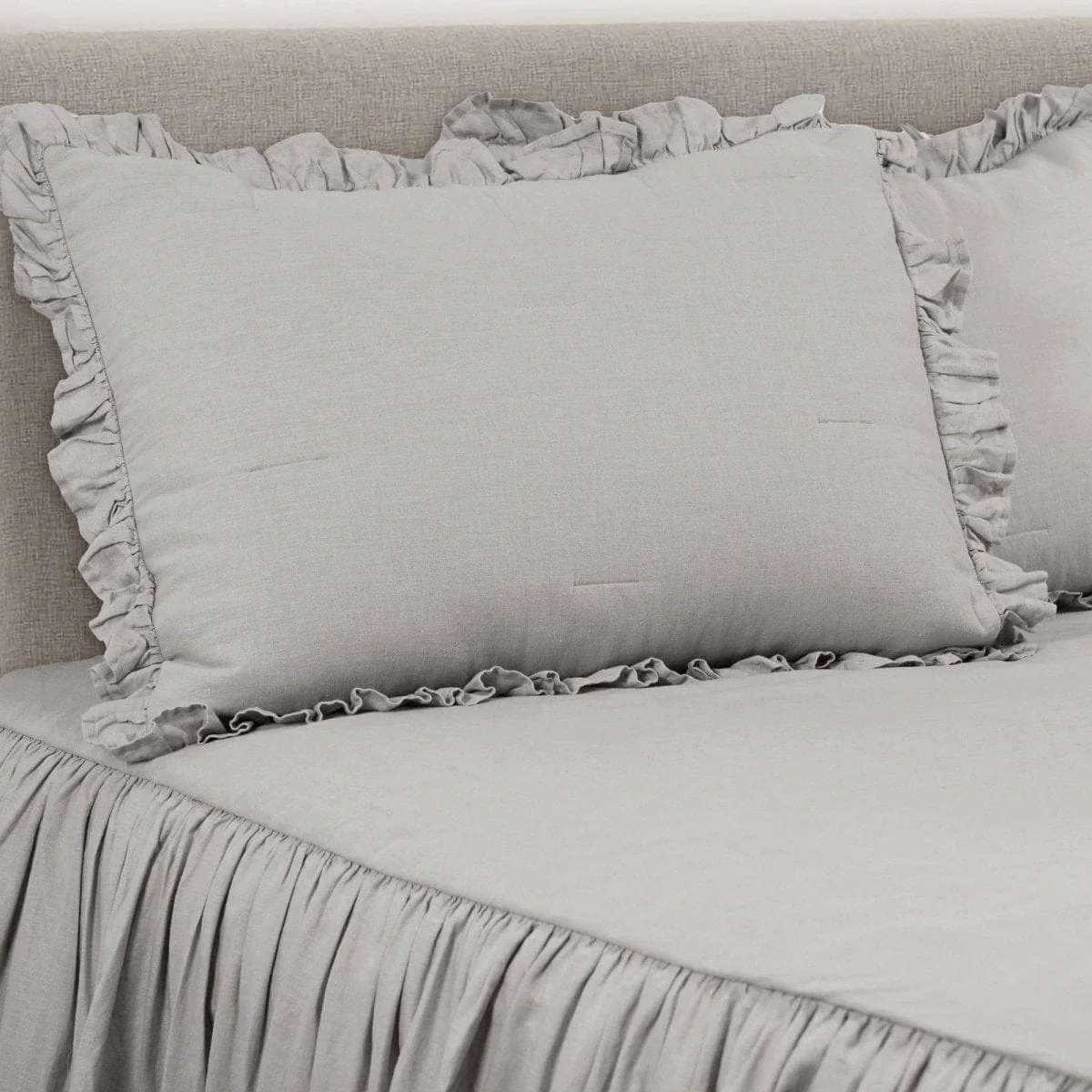 Belgian Flax Linen Rich Cotton Blend Bedspread 3 Piece Set - Image 20