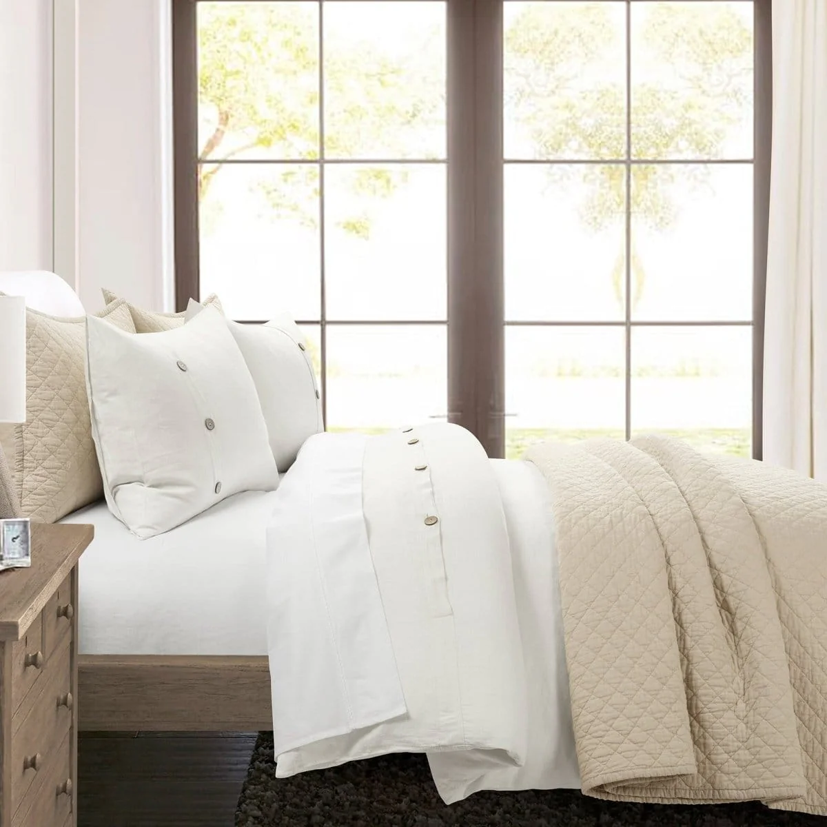 Belgian Flax Linen Rich Cotton Blend Duvet Cover 3 Piece Set - Image 11