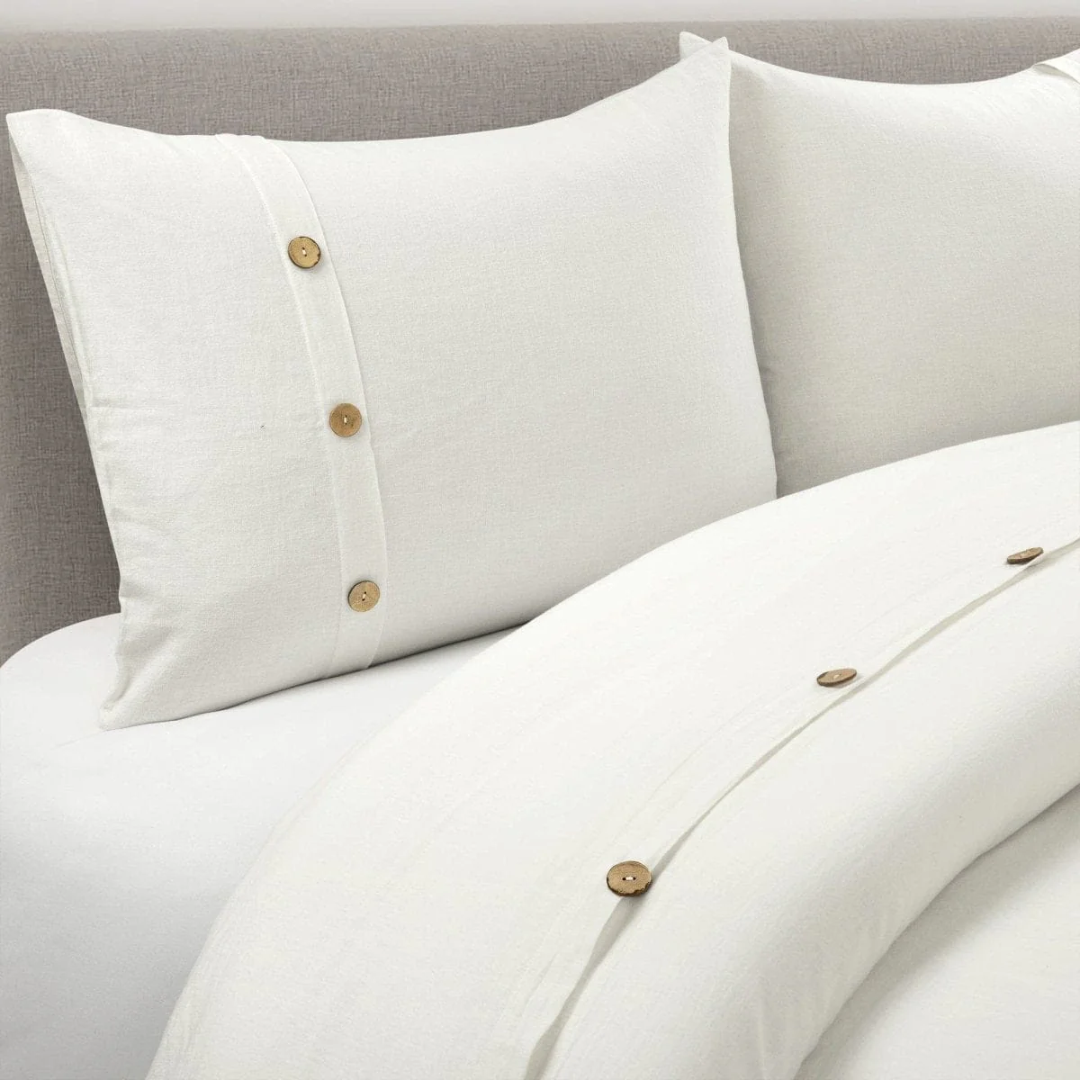 Belgian Flax Linen Rich Cotton Blend Duvet Cover 3 Piece Set - Image 12