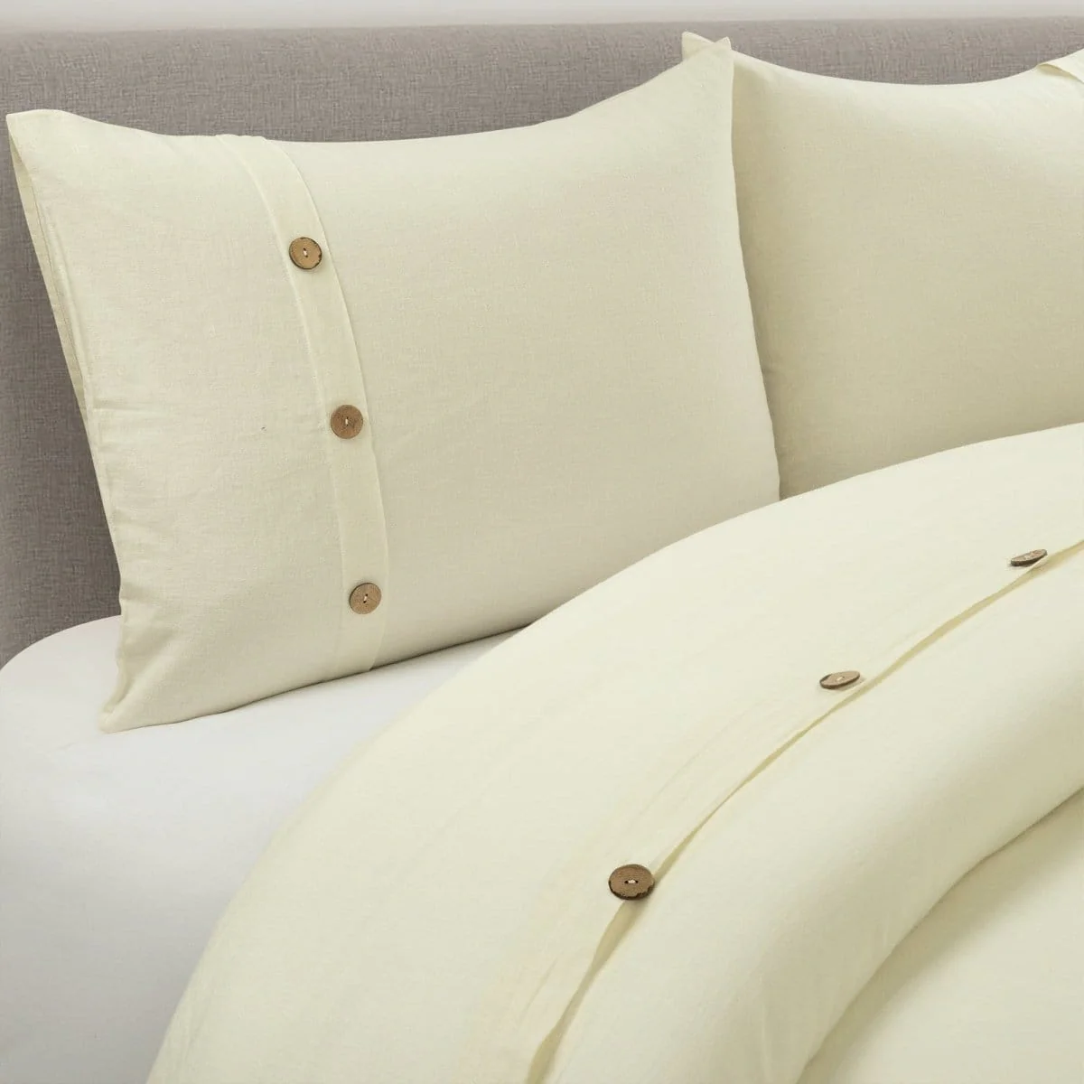 Belgian Flax Linen Rich Cotton Blend Duvet Cover 3 Piece Set - Image 17