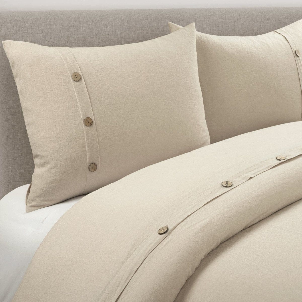 Belgian Flax Linen Rich Cotton Blend Duvet Cover 3 Piece Set - Image 3