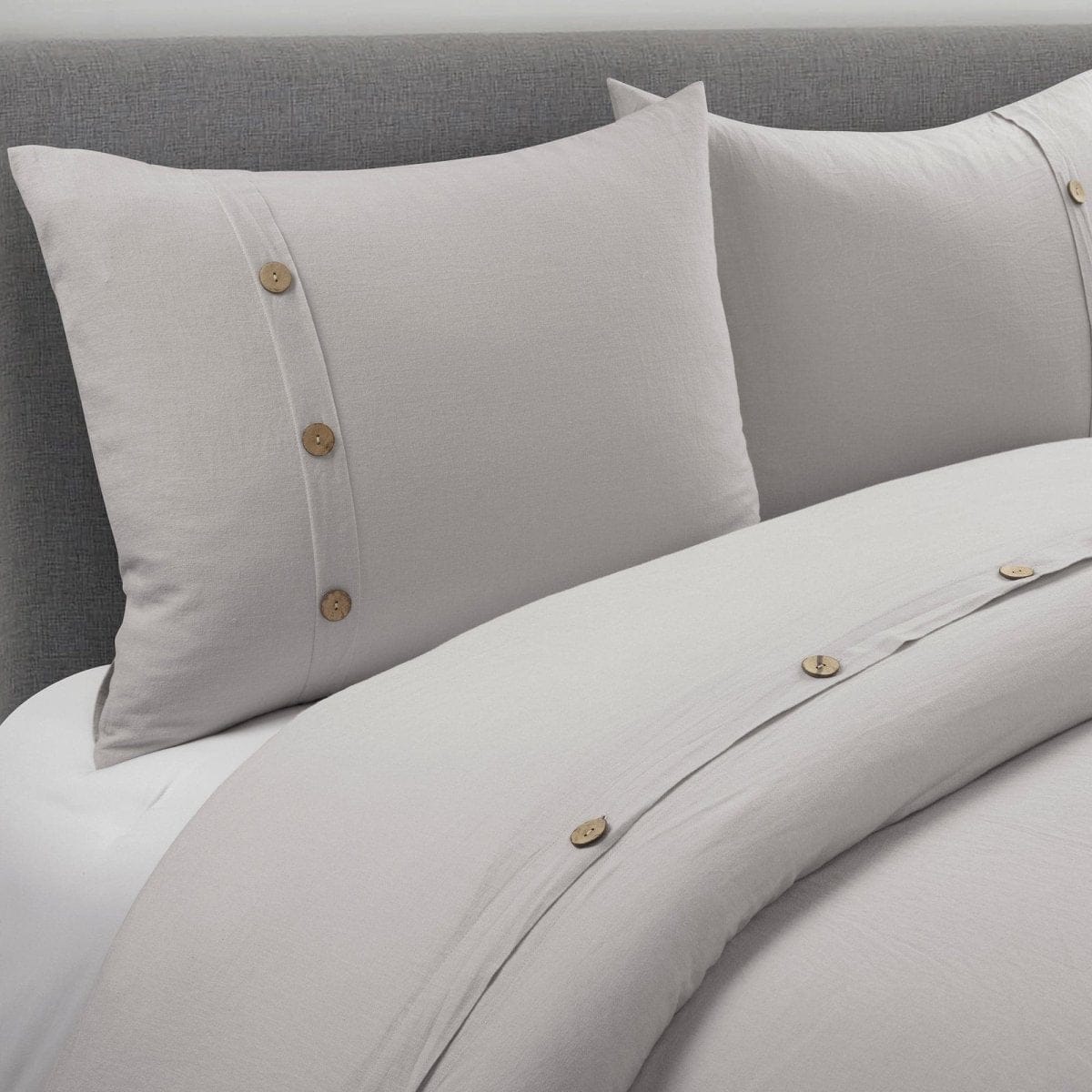 Belgian Flax Linen Rich Cotton Blend Duvet Cover 3 Piece Set - Image 7