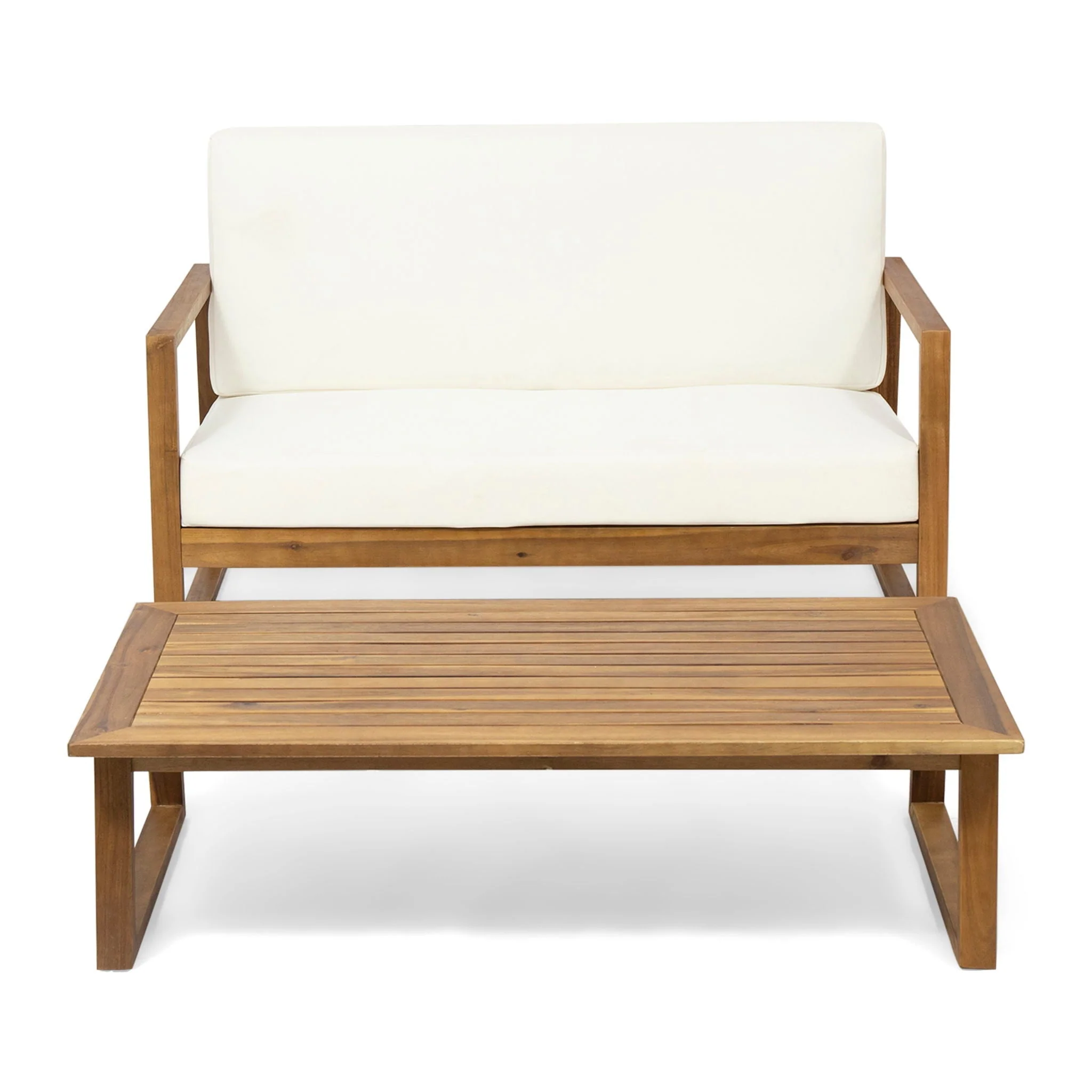 Belgian Loveseat & Coffee Table Set With Water Resistant Cushions