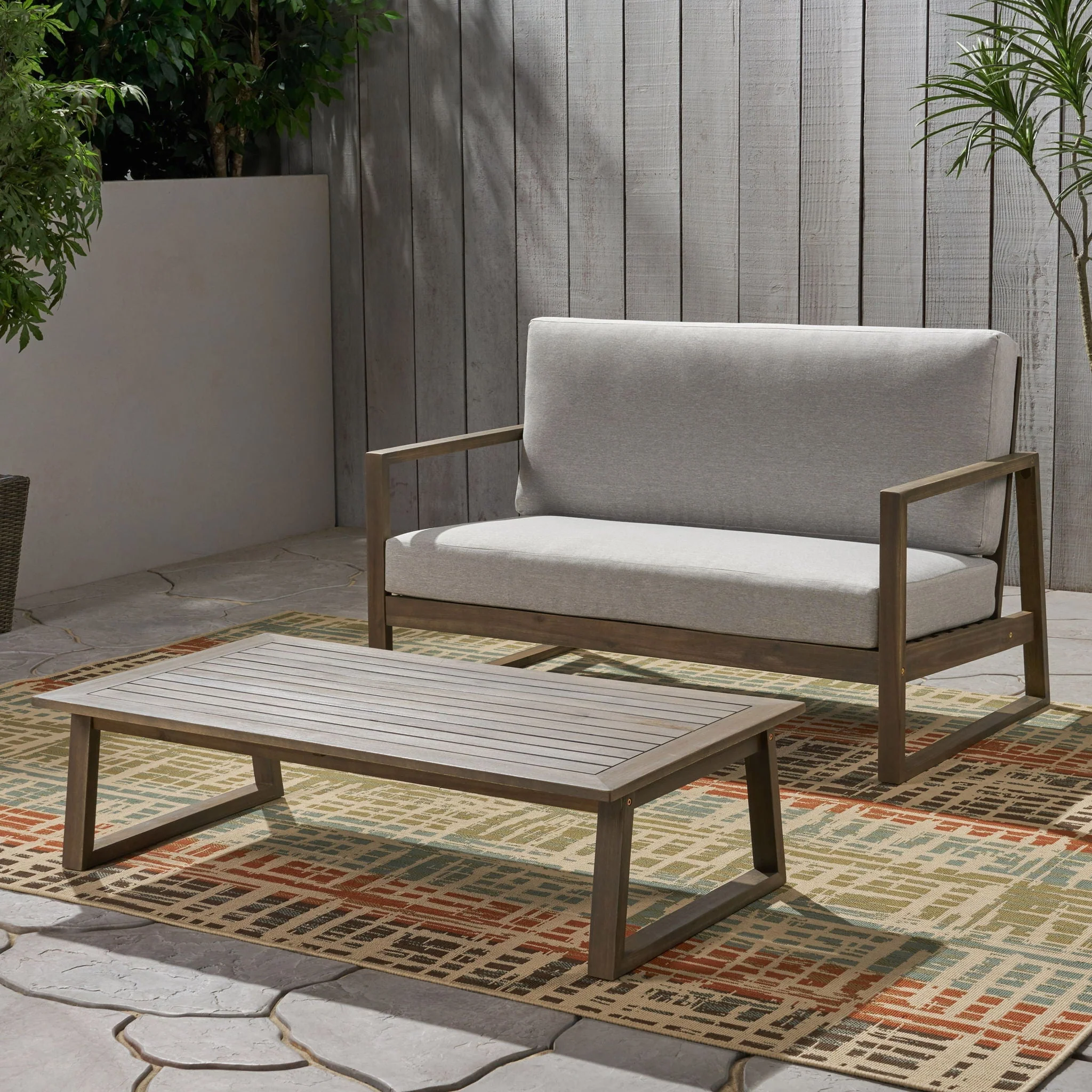 Belgian Loveseat & Coffee Table Set With Water Resistant Cushions - Image 6