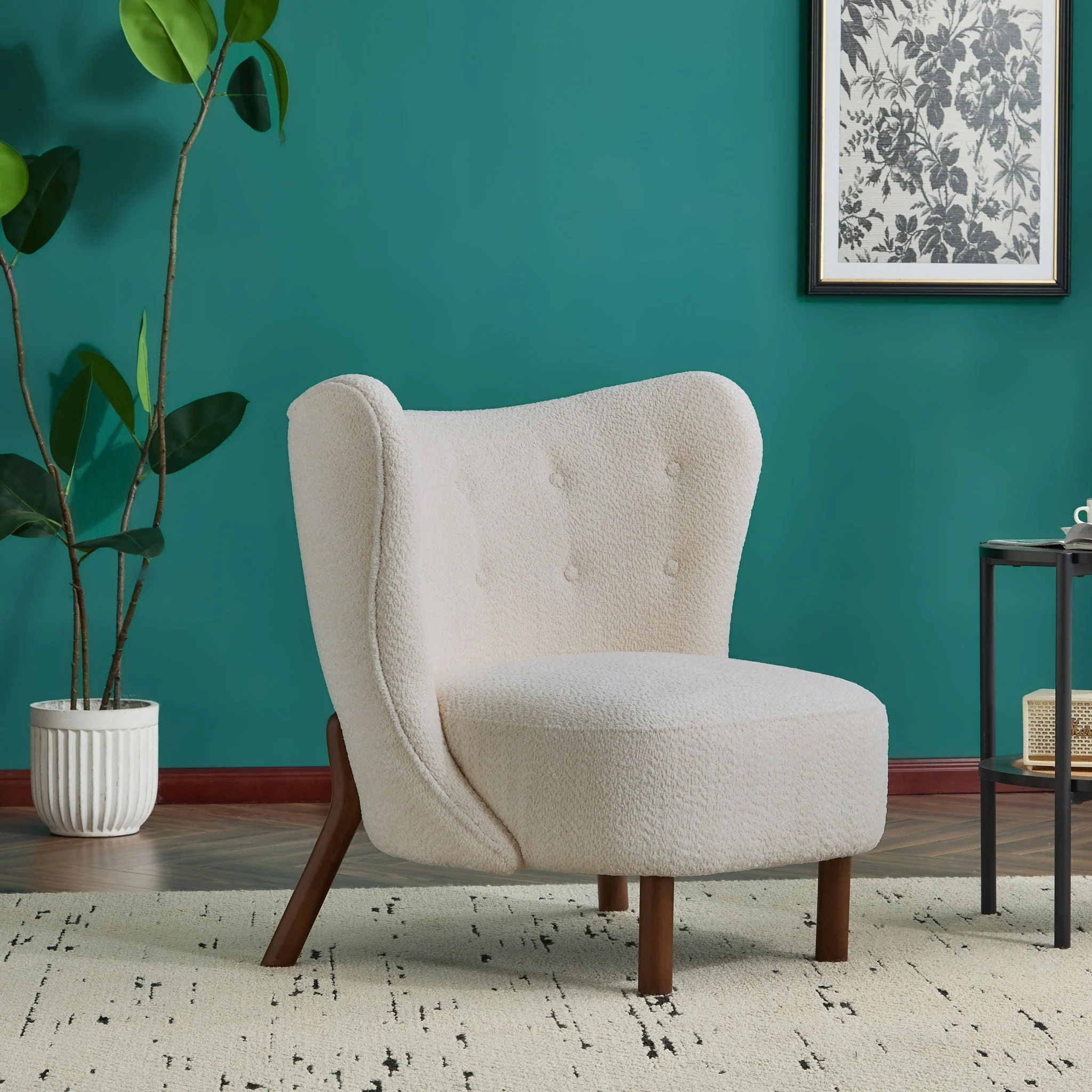 Bella Modern Upholstered Armless Accent Chair - Image 4
