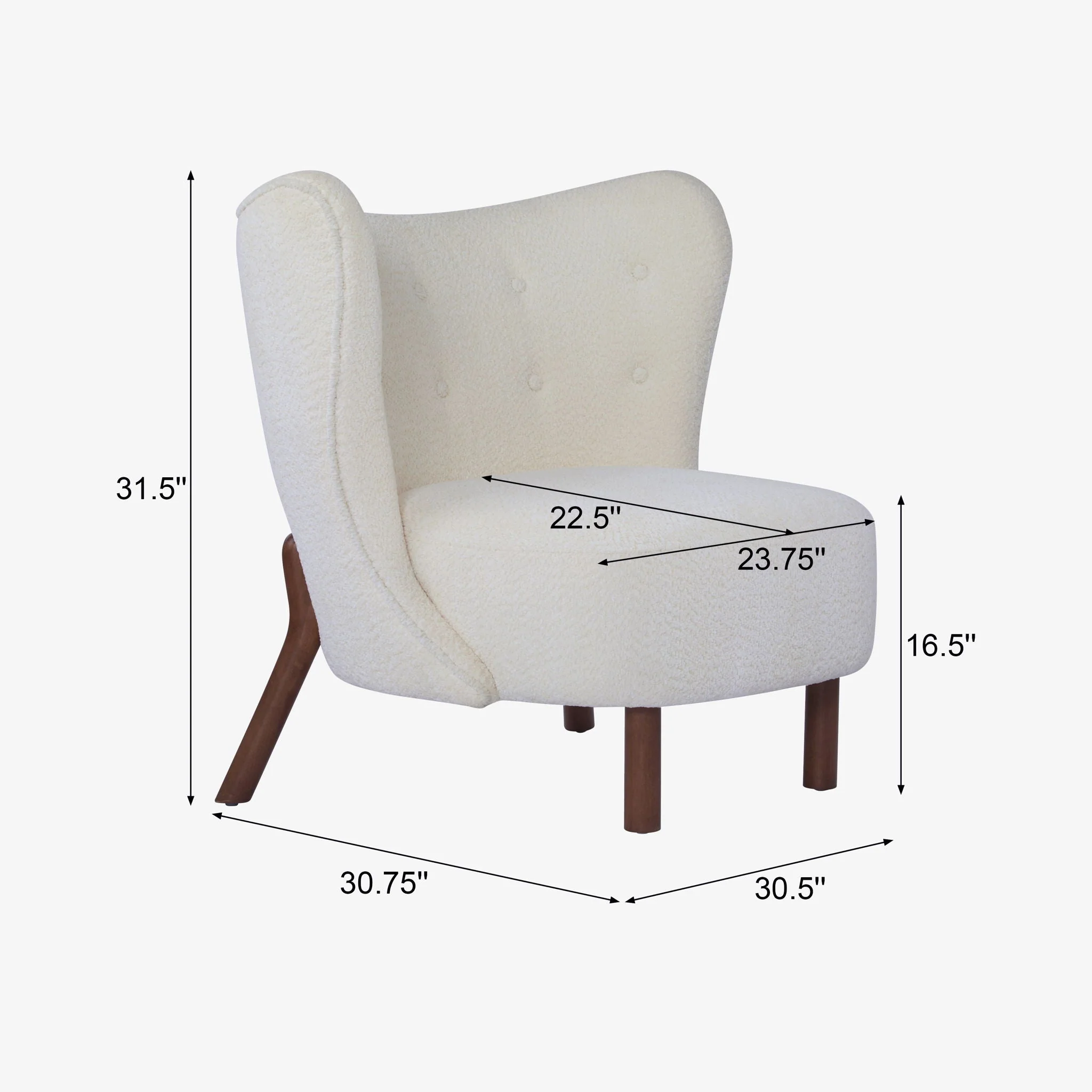 Bella Modern Upholstered Armless Accent Chair - Image 5