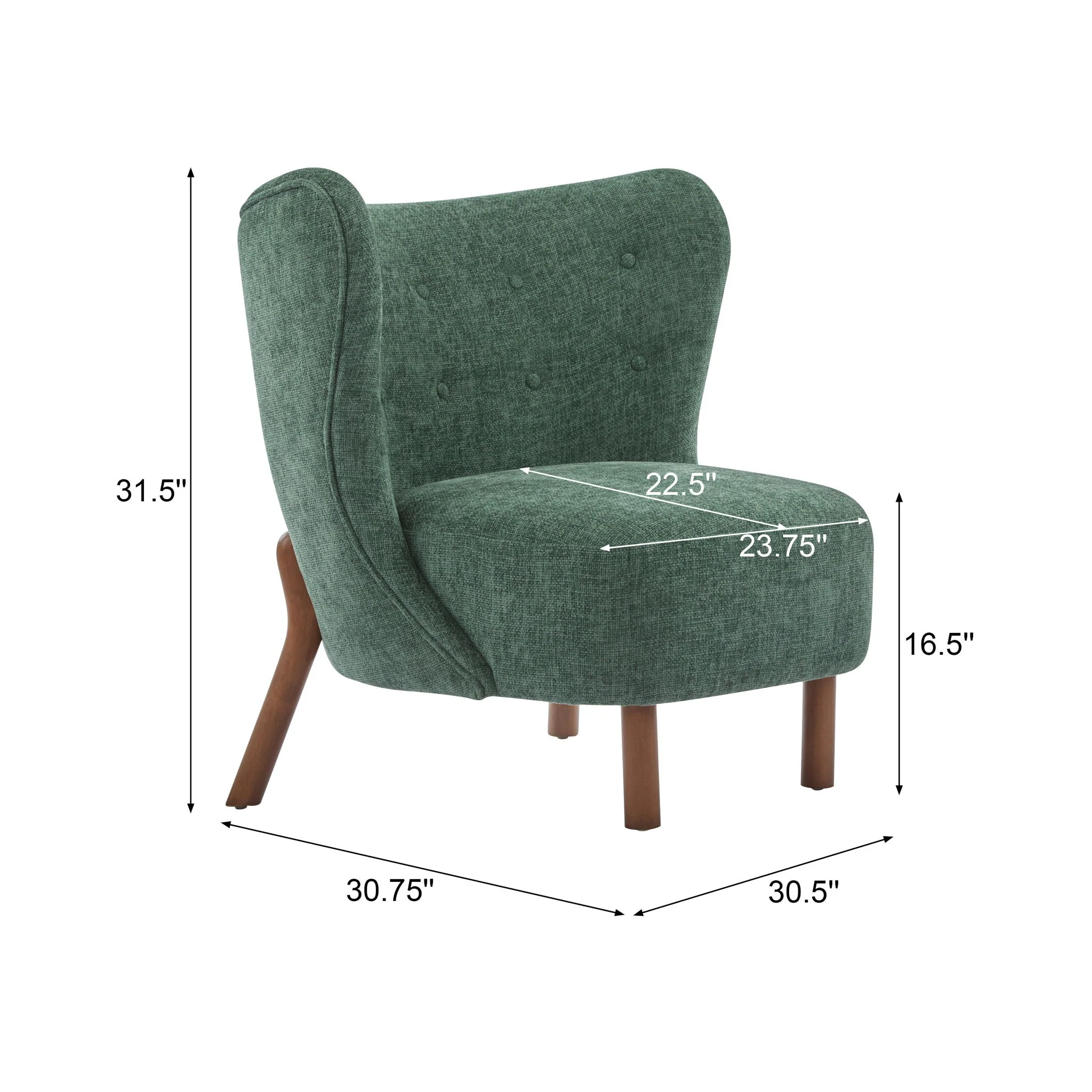 Bella Modern Upholstered Armless Accent Chair - Image 8