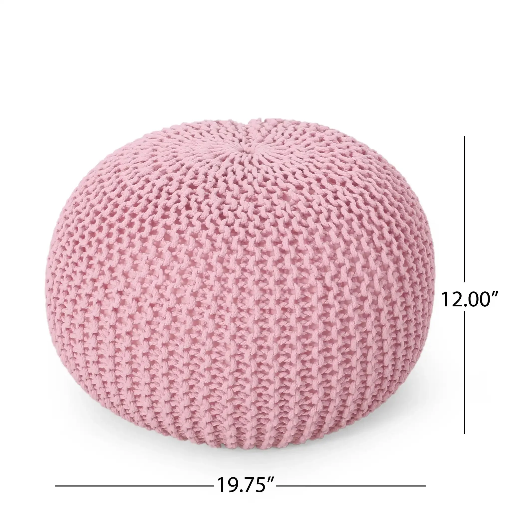 Belle - Modern Knitted Round Pouf - Image 2