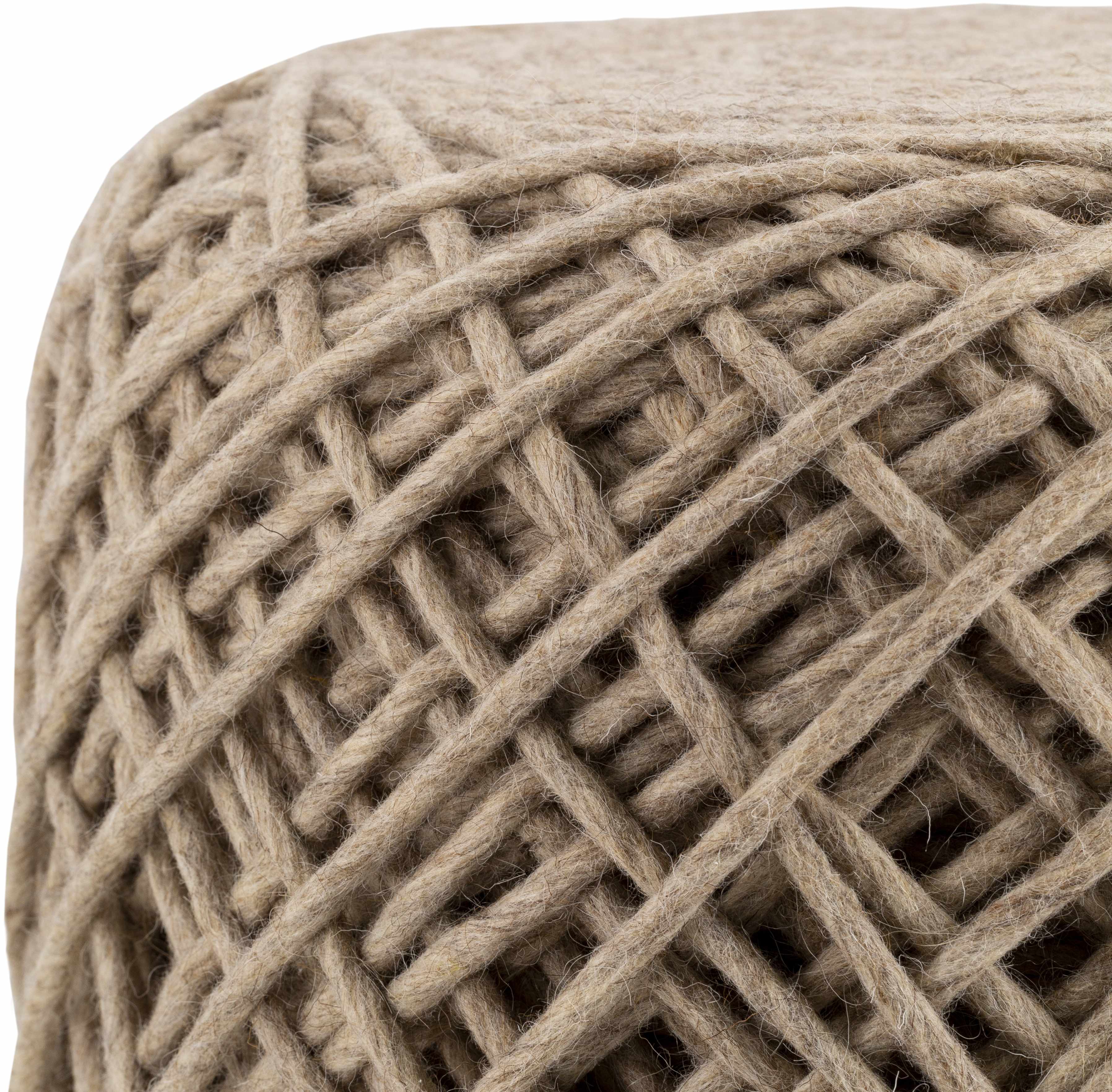Bellingen Gray Handwoven Textured Pouf - Image 3