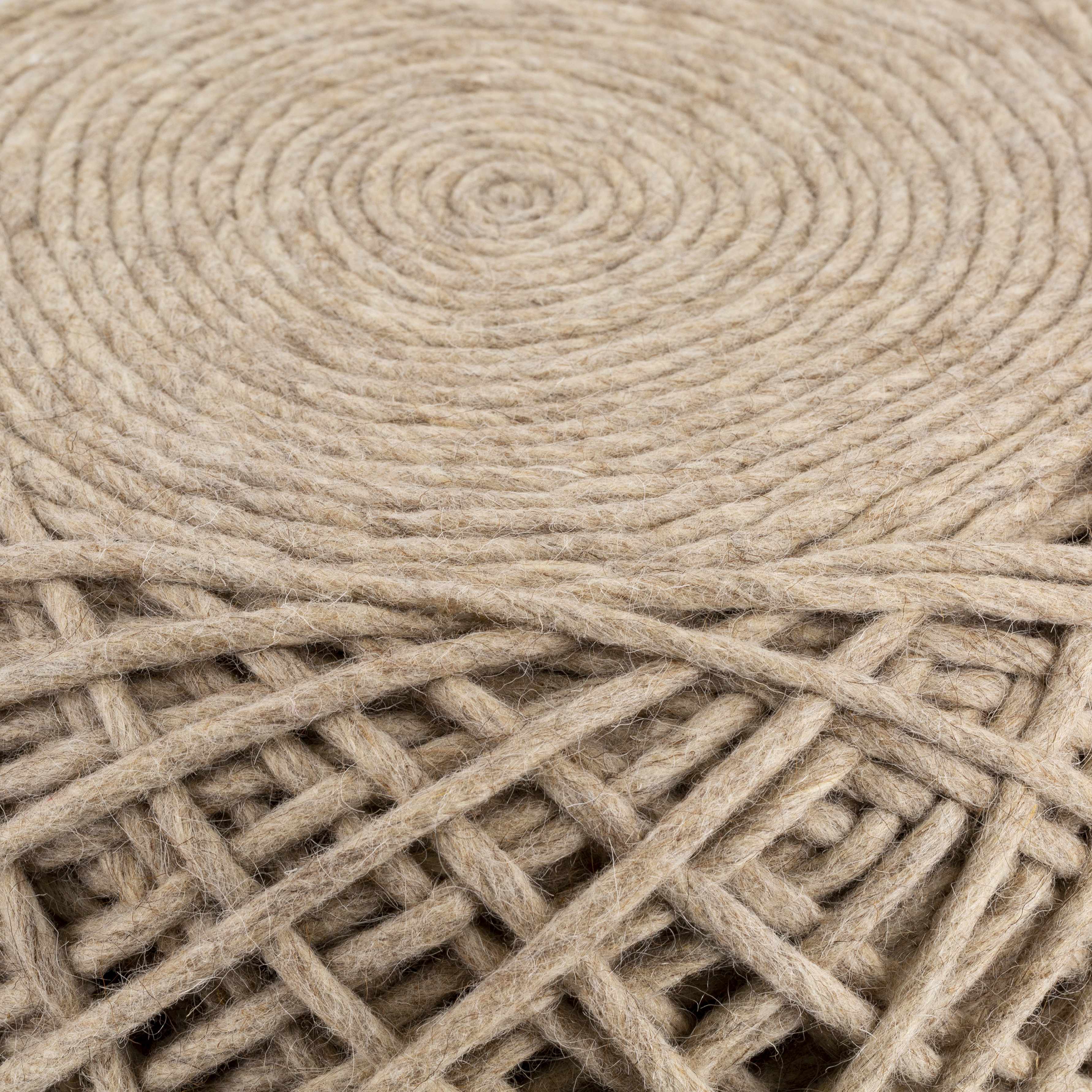 Bellingen Gray Handwoven Textured Pouf - Image 5