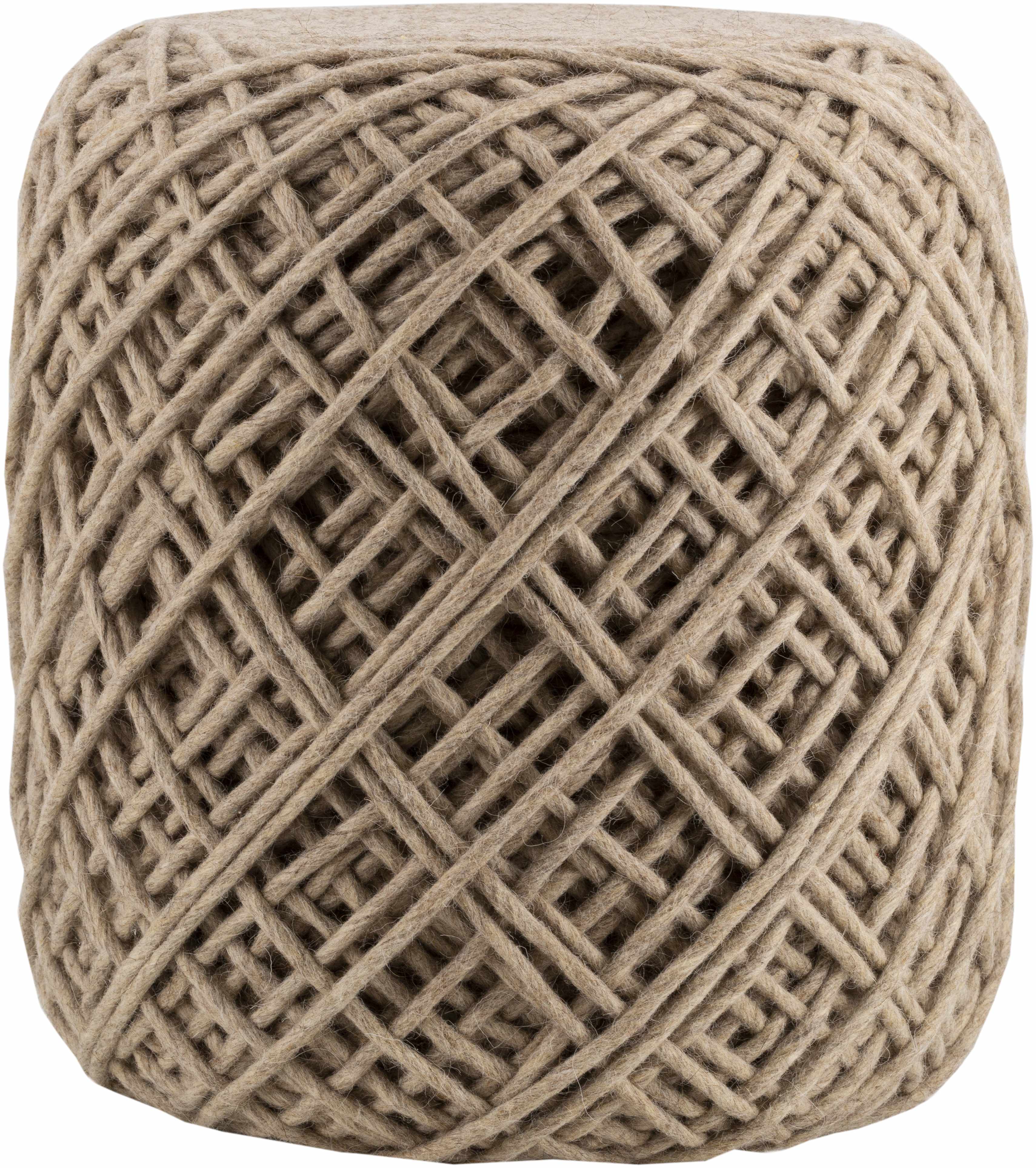 Bellingen Gray Handwoven Textured Pouf - Image 6