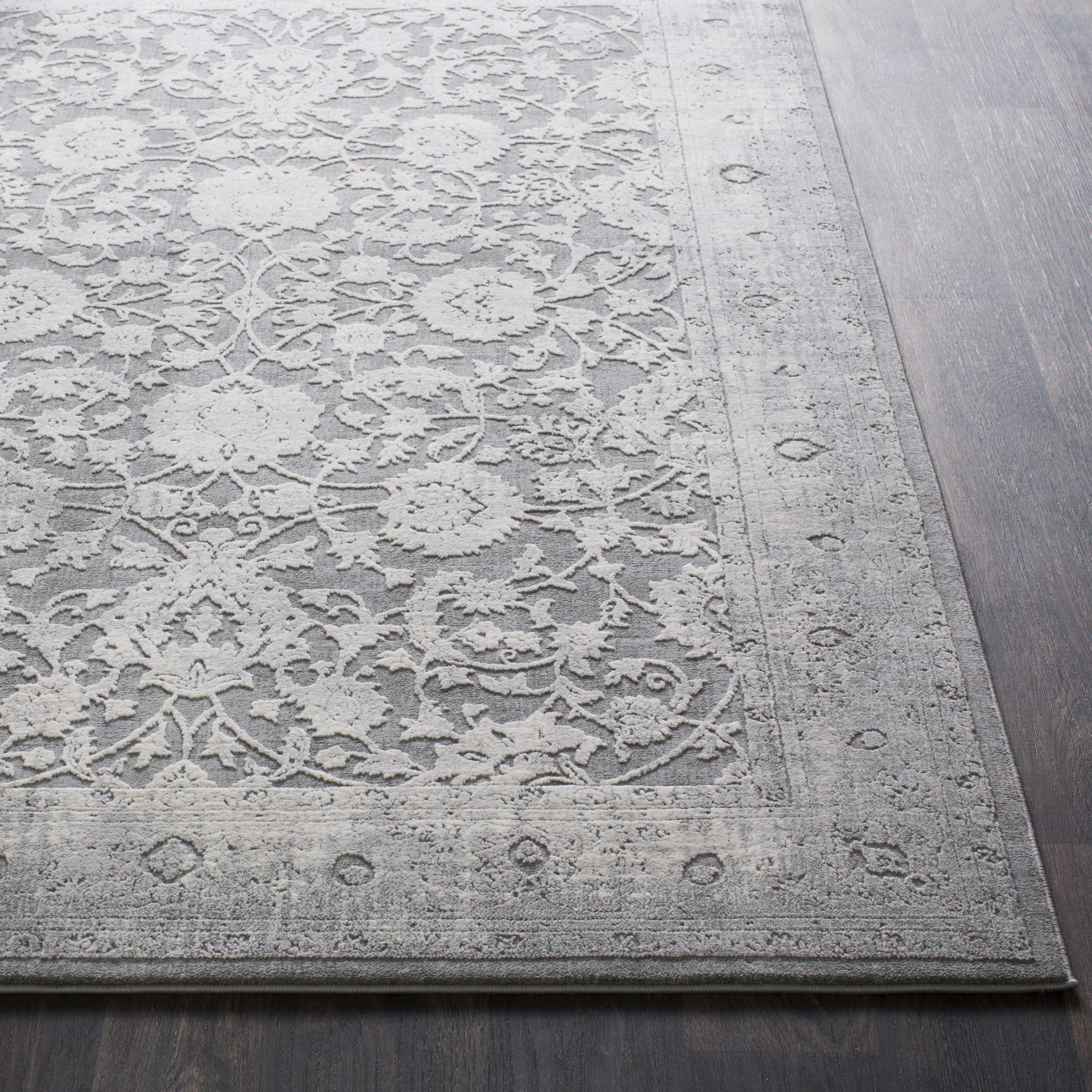 Benavides Gray Updated Traditional Tibetan Rug - Image 14
