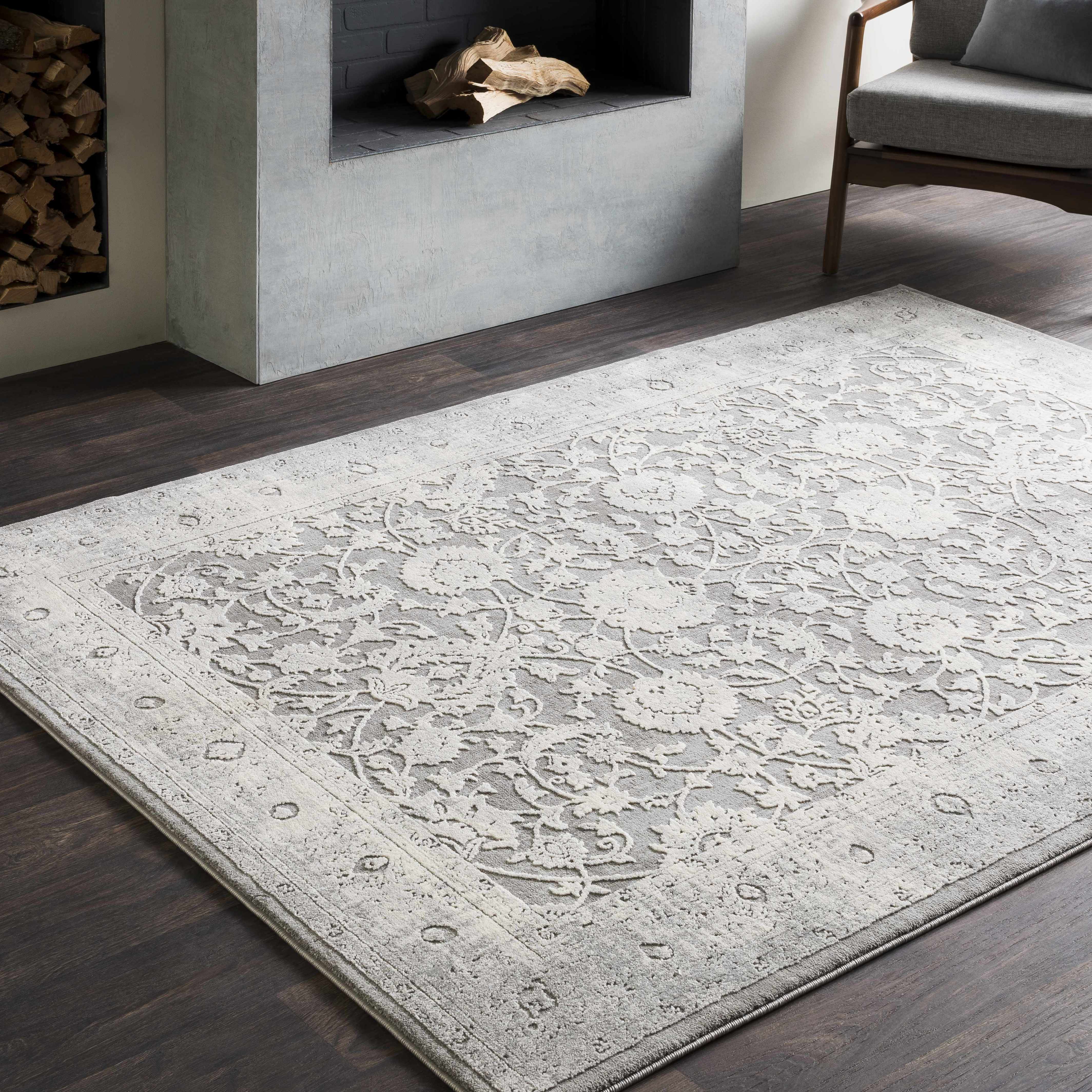 Benavides Gray Updated Traditional Tibetan Rug - Image 2