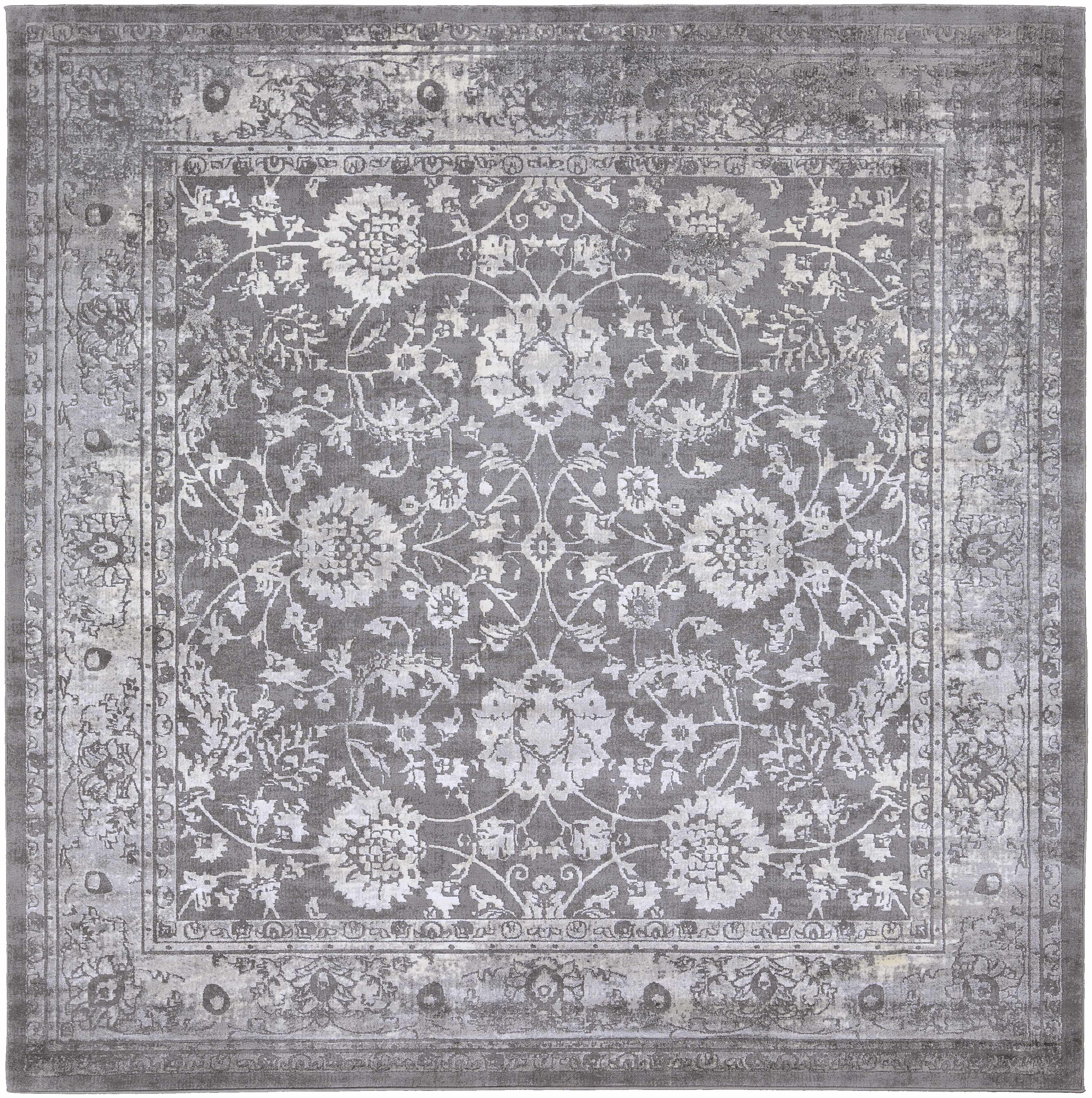 Benavides Gray Updated Traditional Tibetan Rug - Image 3