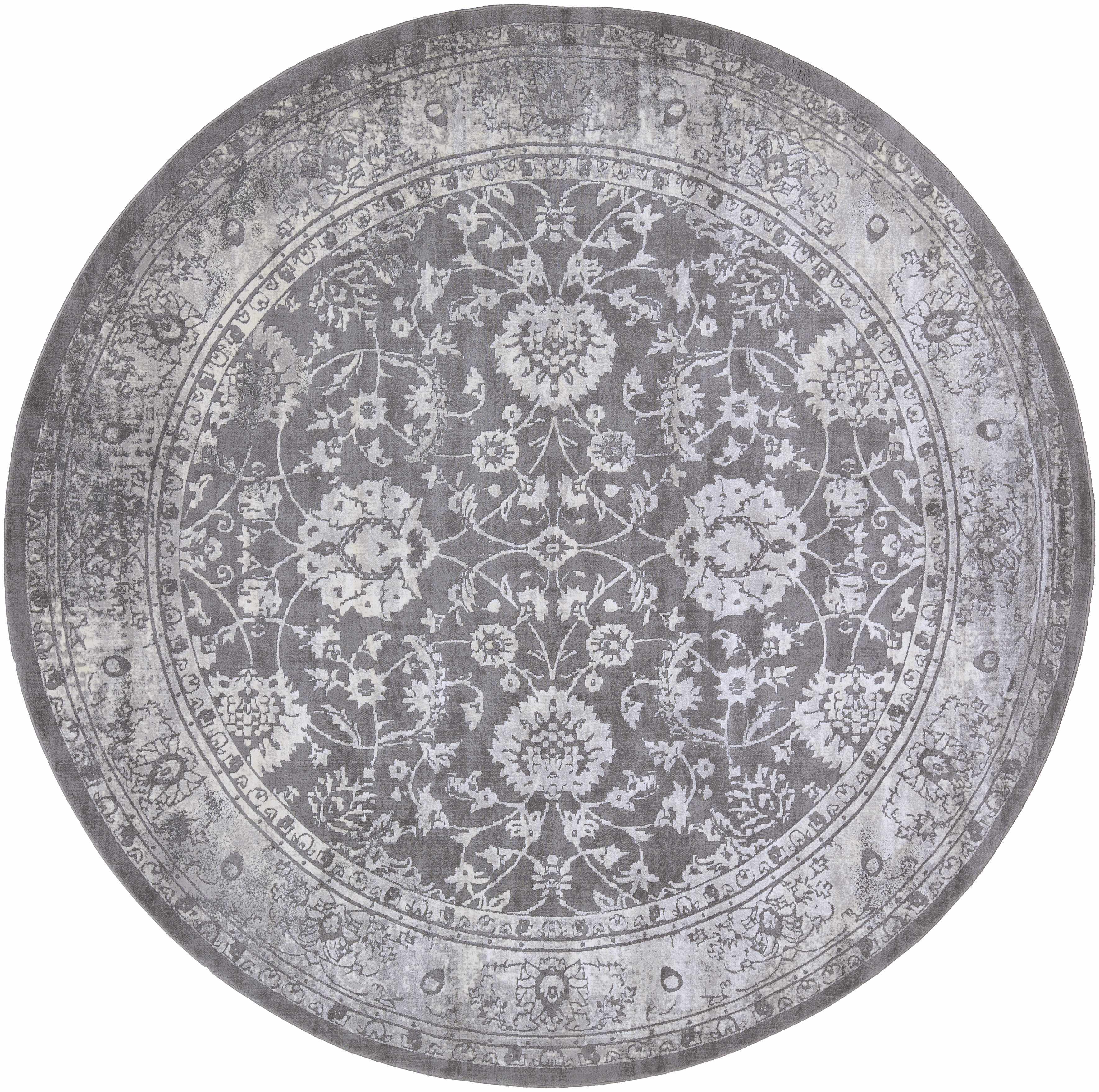 Benavides Gray Updated Traditional Tibetan Rug - Image 4