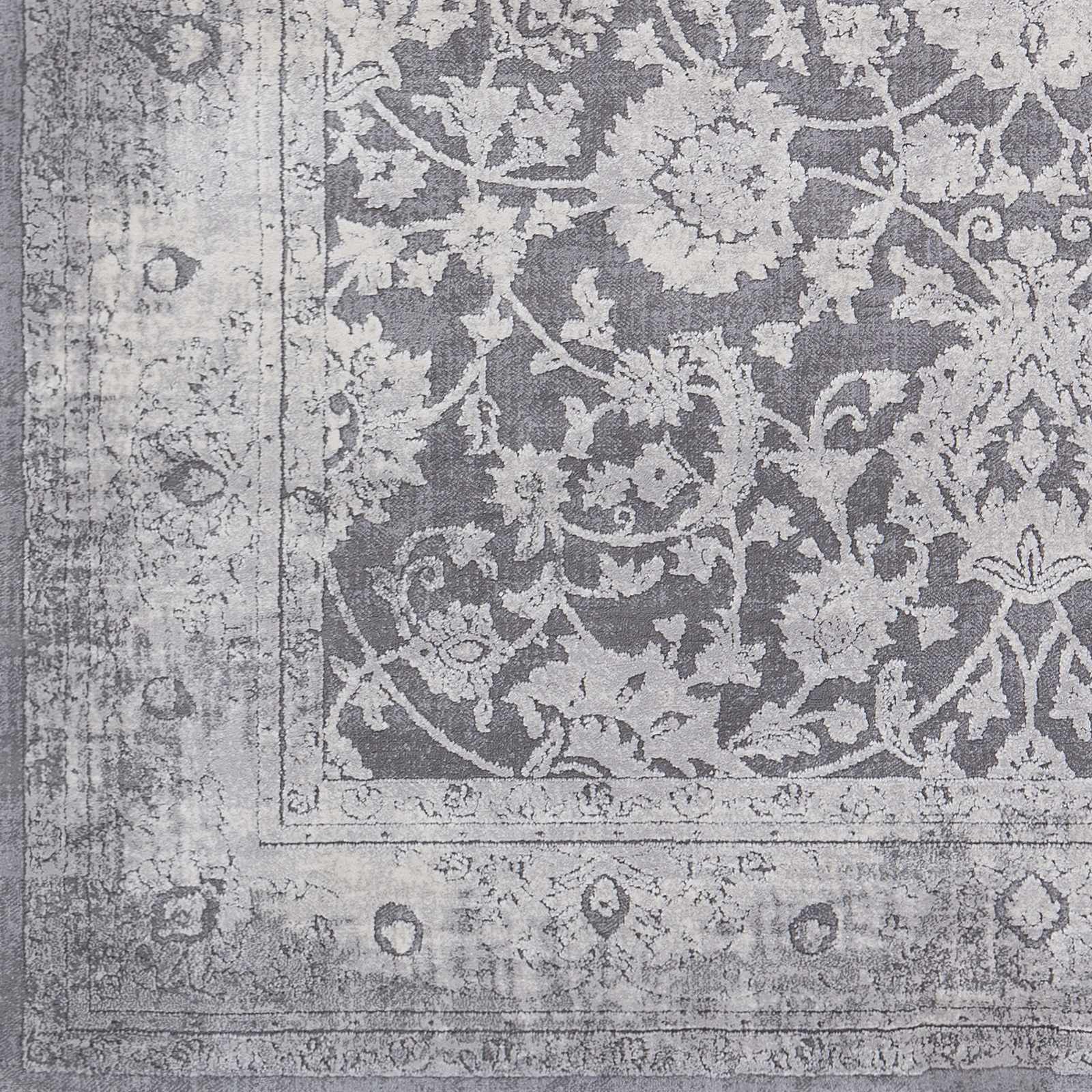 Benavides Gray Updated Traditional Tibetan Rug - Image 6