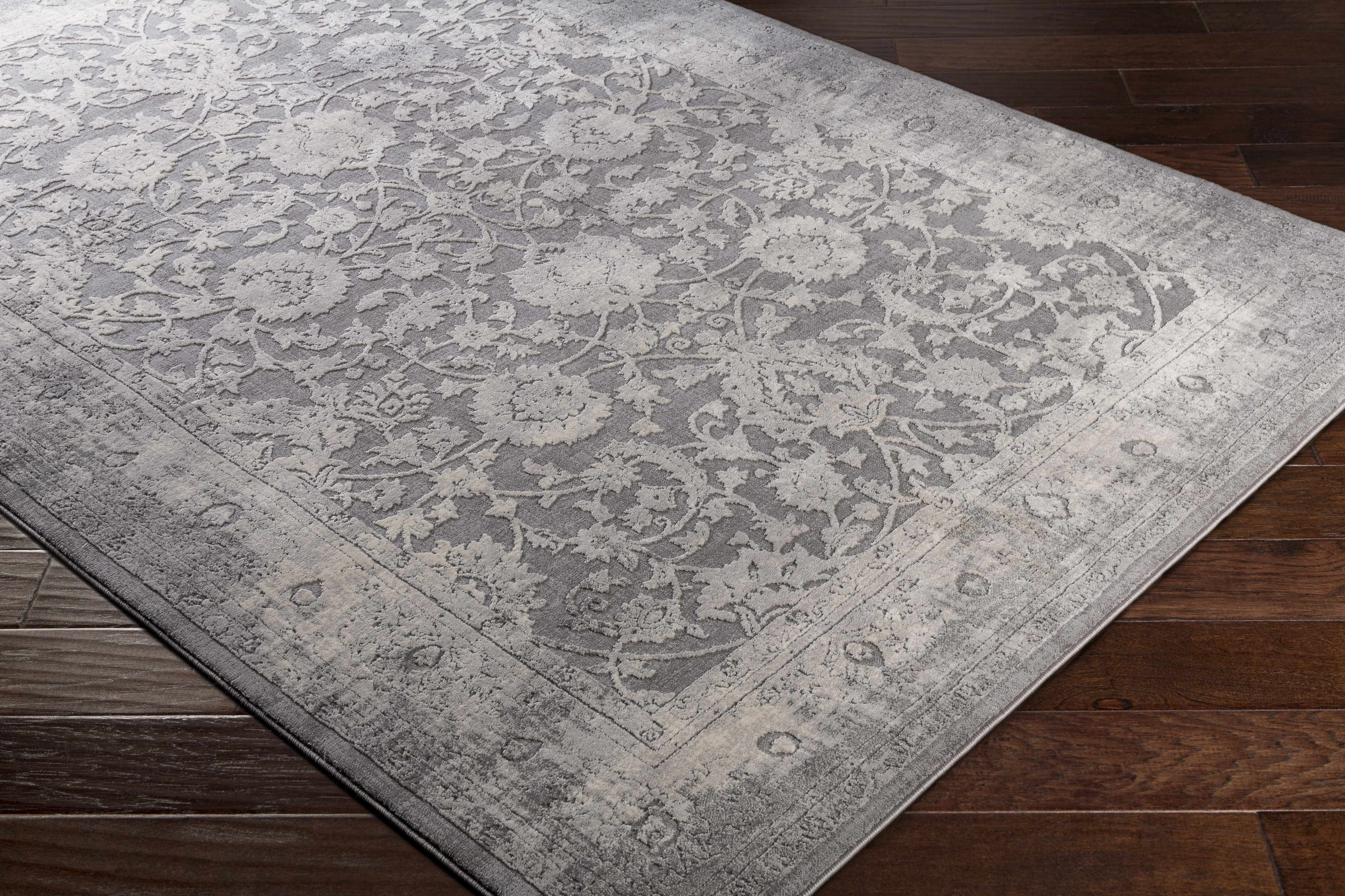 Benavides Gray Updated Traditional Tibetan Rug - Image 9