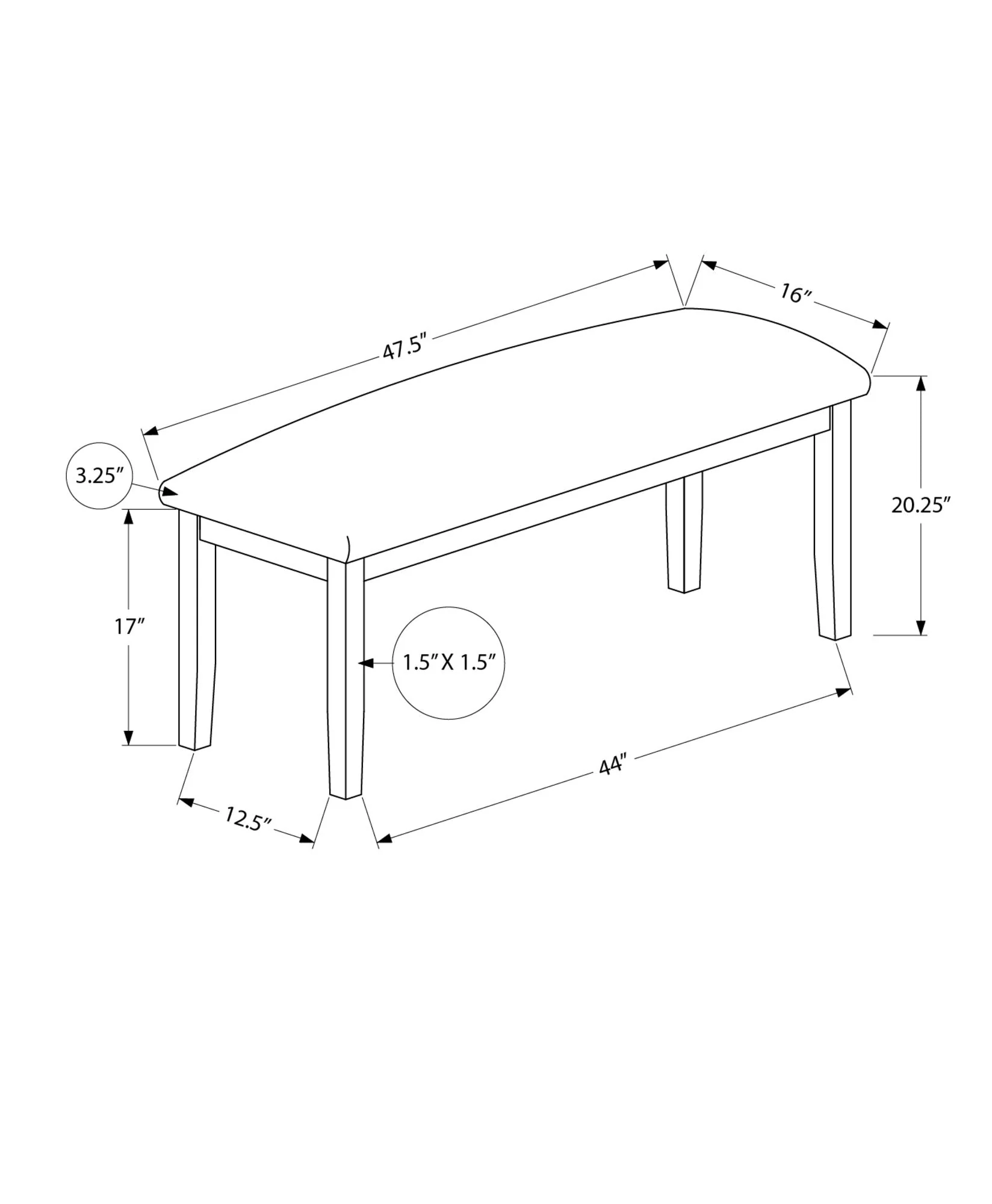 Bench, Rectangular, Hallway, Upholstered, Transitional - Image 10