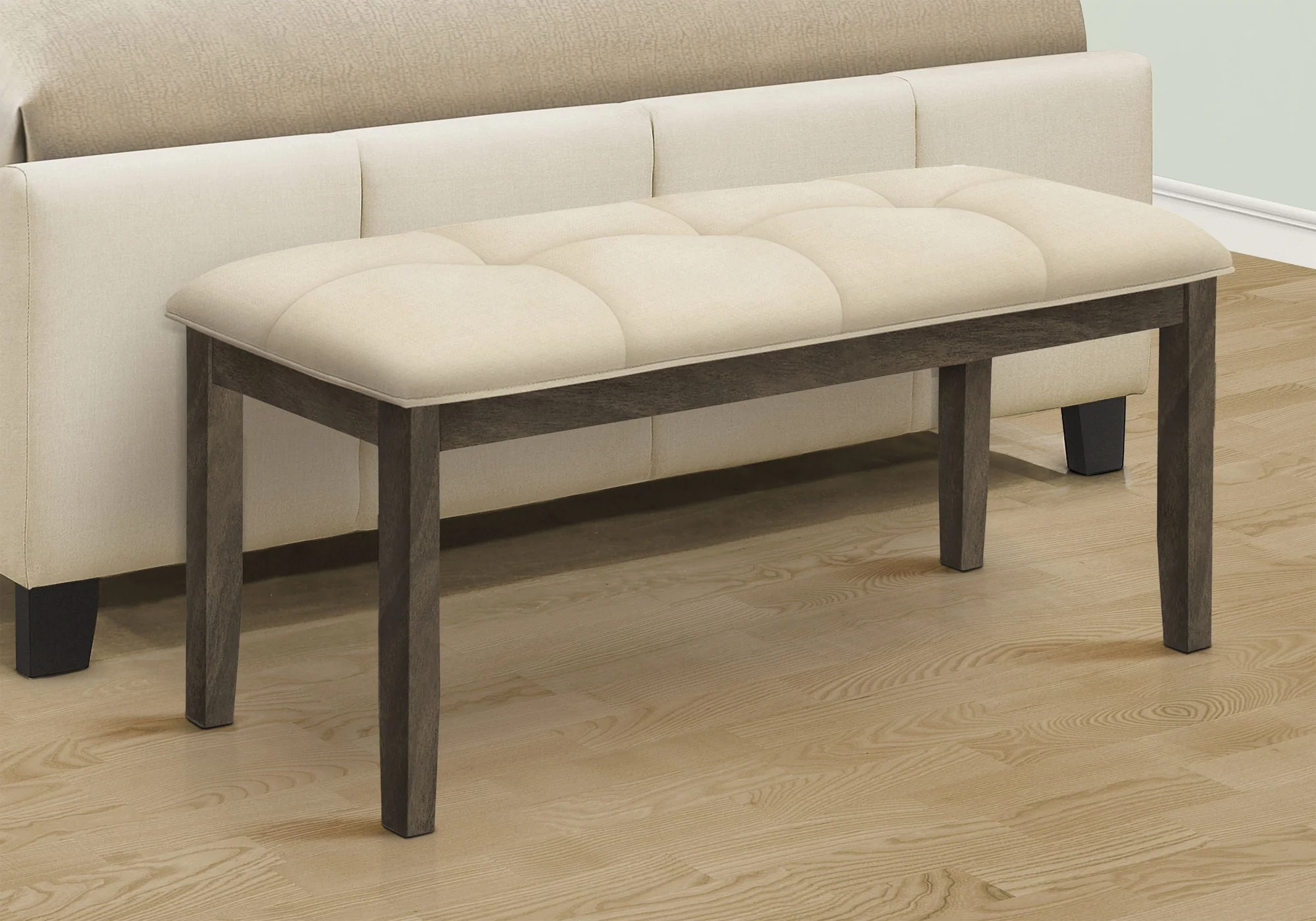 Bench, Rectangular, Hallway, Upholstered, Transitional - Cream - Image 2