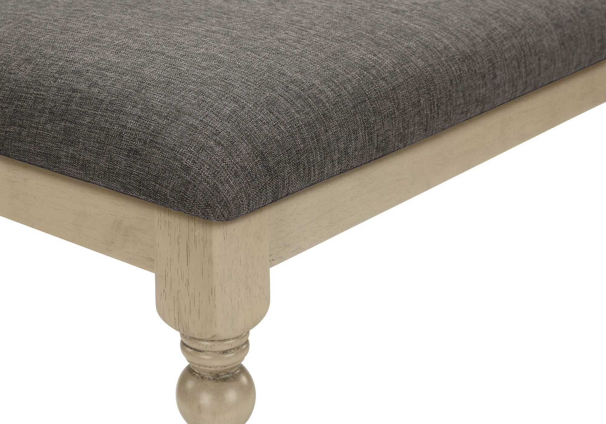 Bench, Rectangular, Upholstered, Transitional - Gray - Image 2