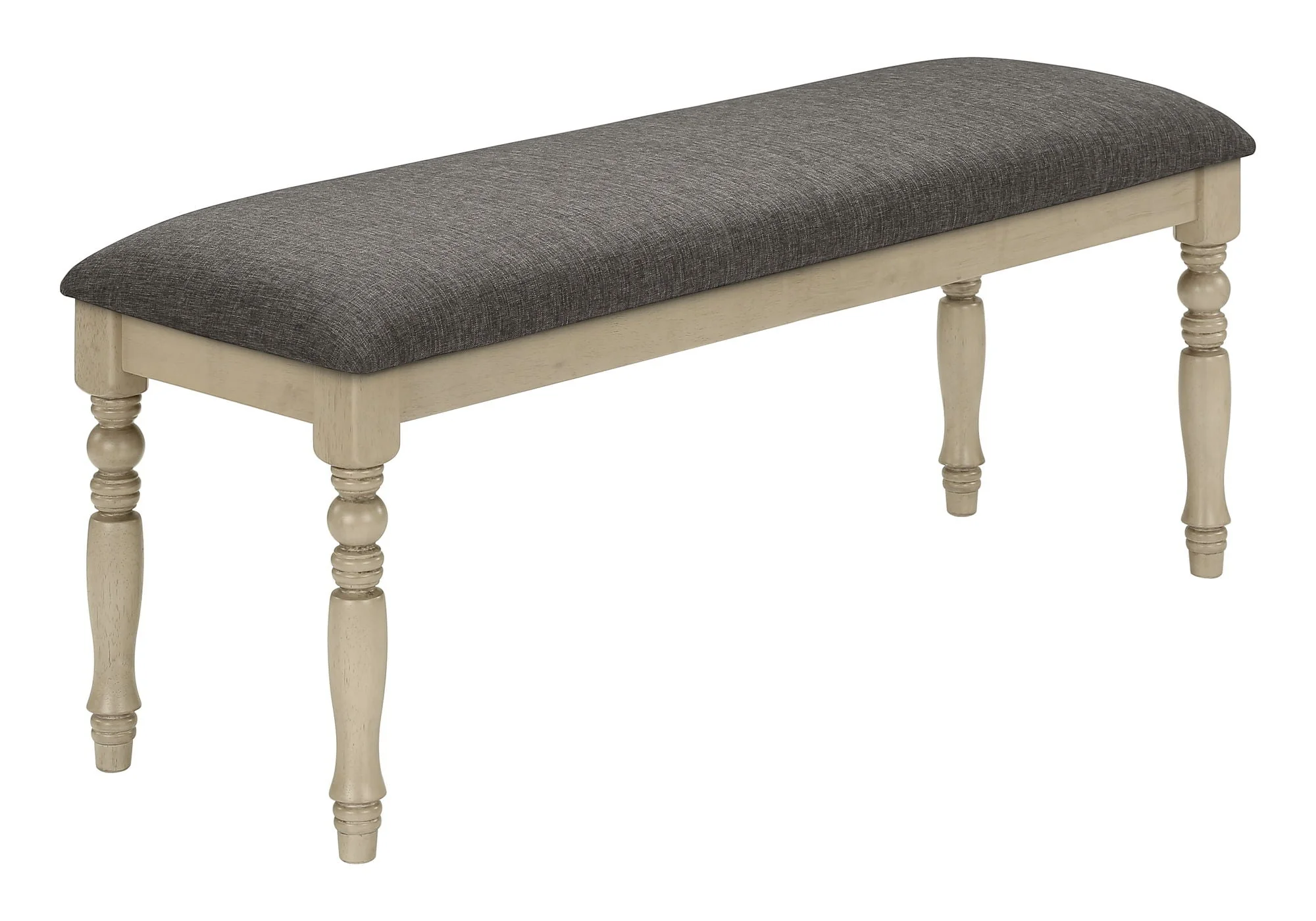 Bench, Rectangular, Upholstered, Transitional - Gray - Image 3