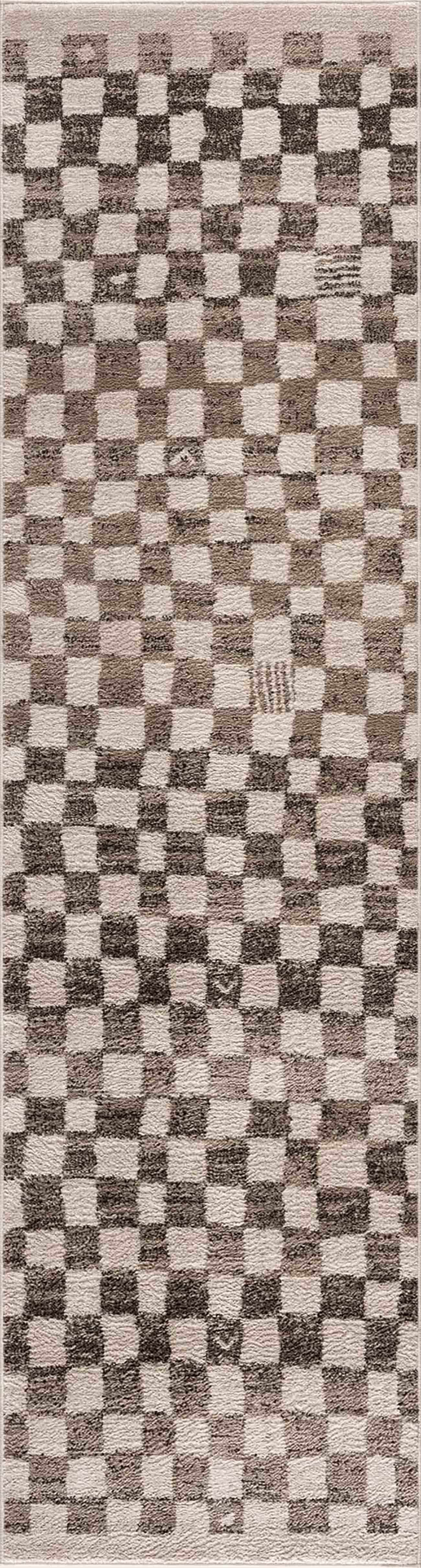 Benjy Cream & Charcoal Checkered Area Rug - Image 16