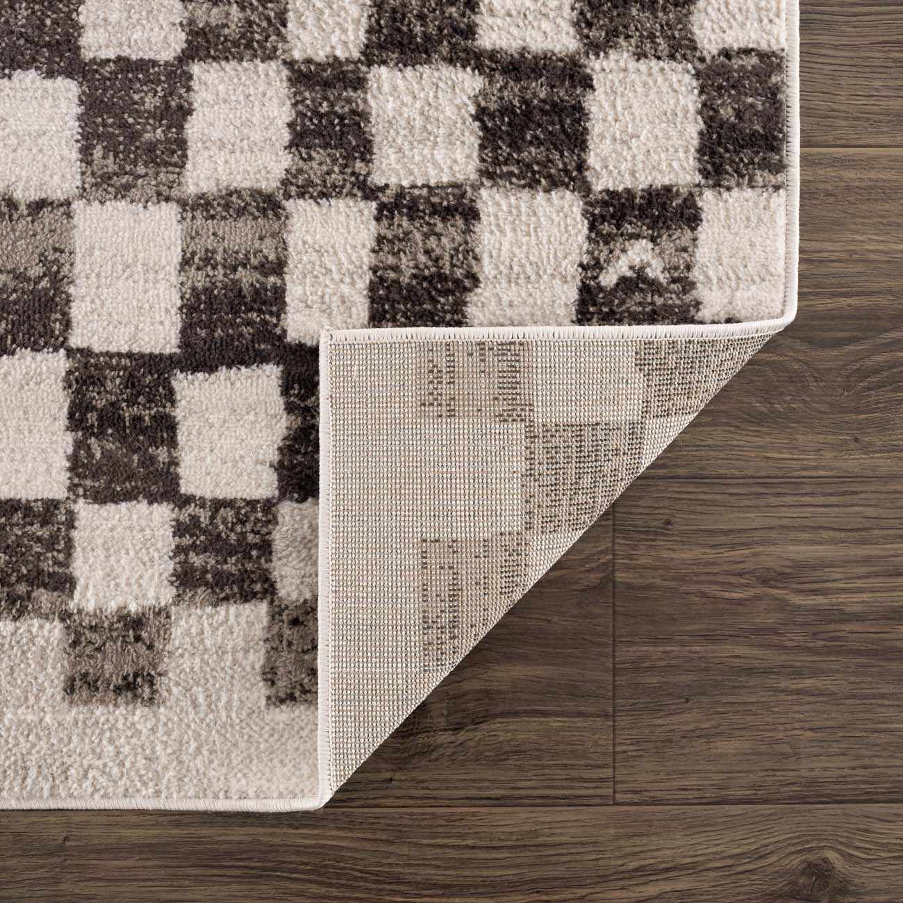 Benjy Cream & Charcoal Checkered Area Rug - Image 5