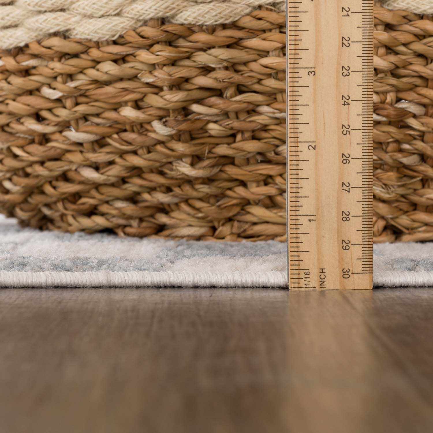 Benjy Cream & Light Blue Checkered Area Rug - Image 9