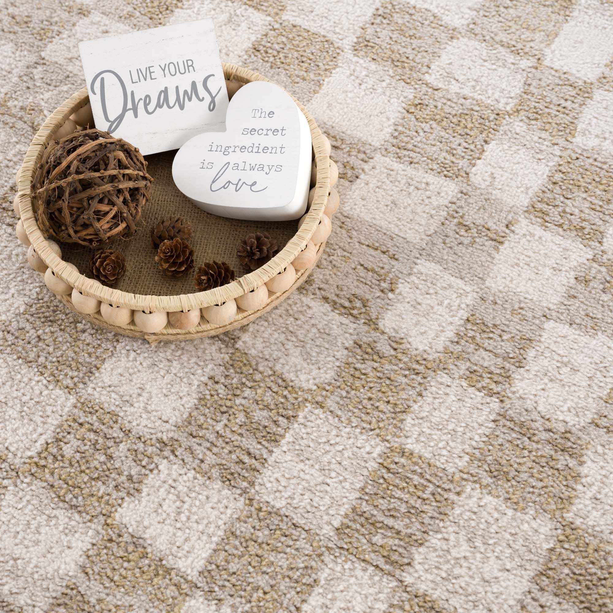Benjy Irregular Checkboard Rug - Cream&Gold - Image 10