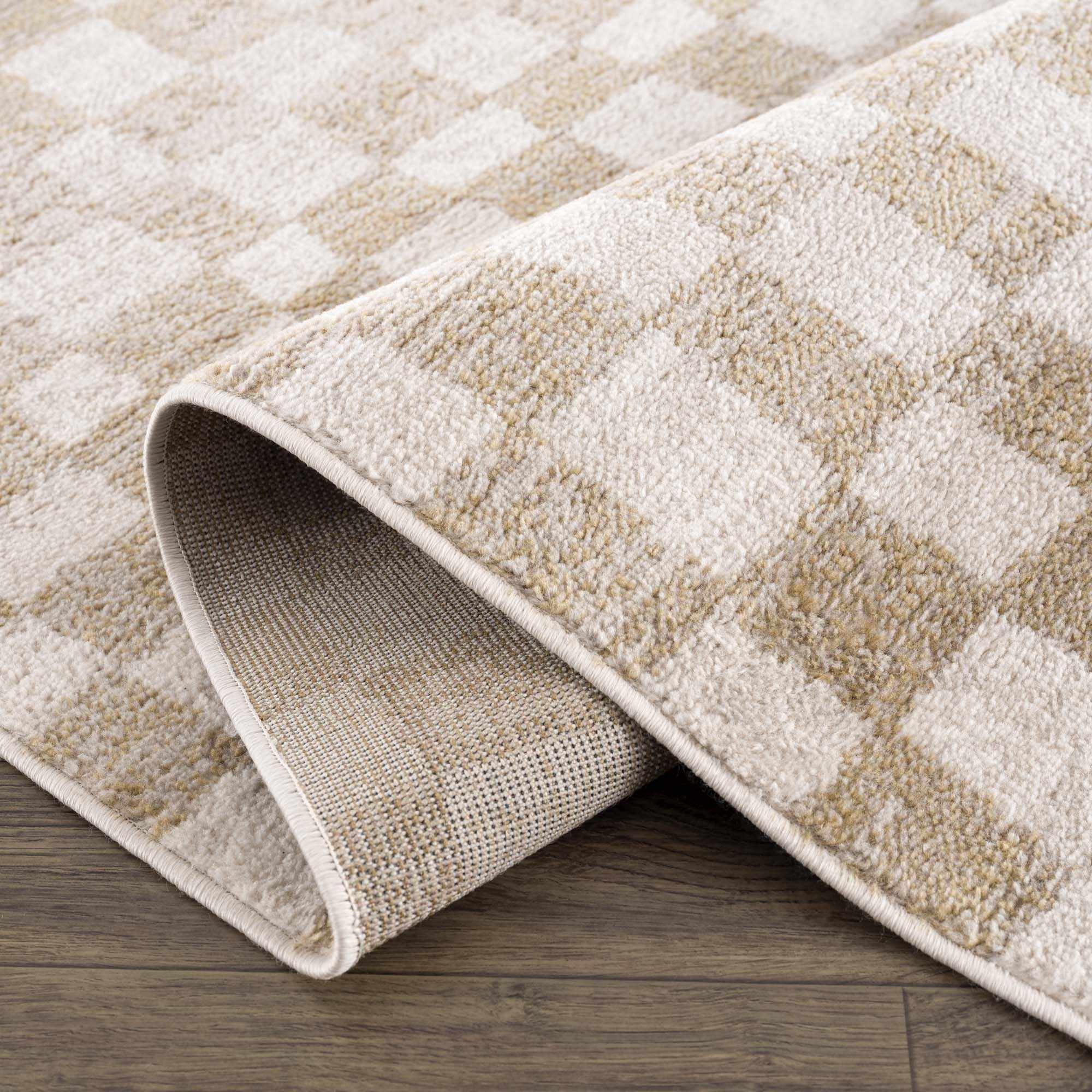 Benjy Irregular Checkboard Rug - Cream&Gold - Image 15