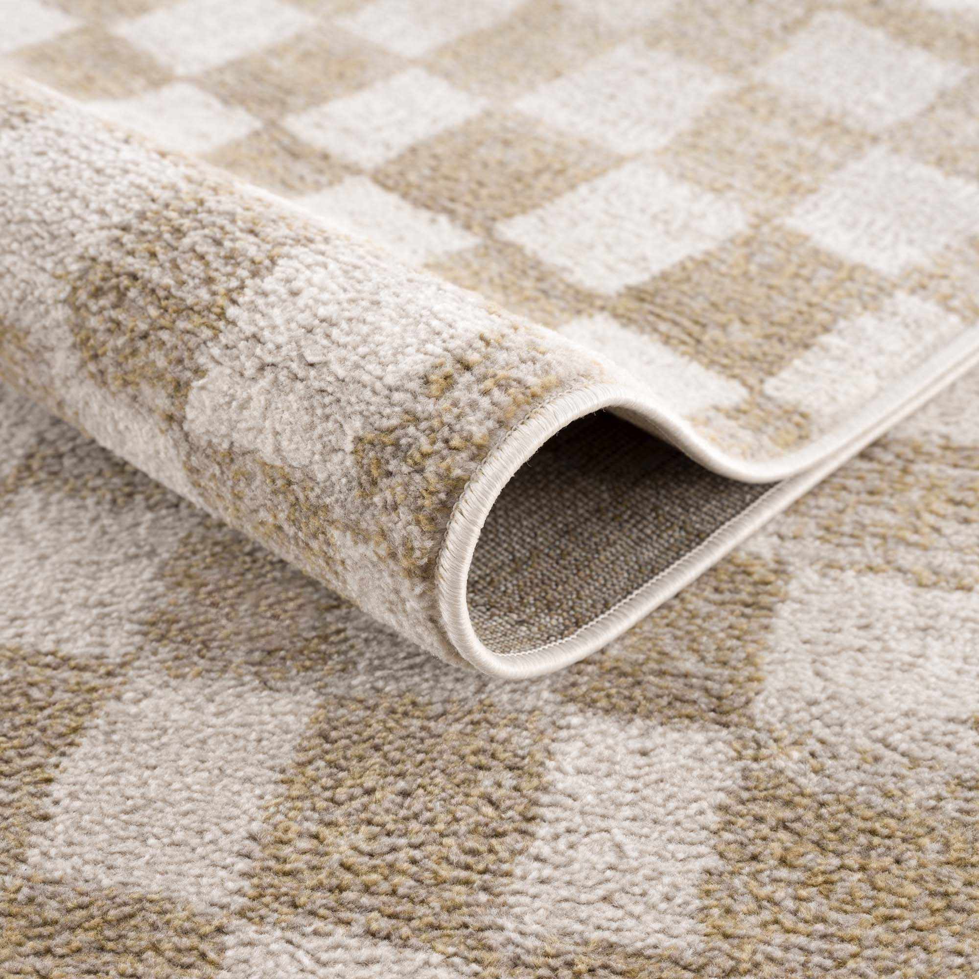 Benjy Irregular Checkboard Rug - Cream&Gold - Image 6