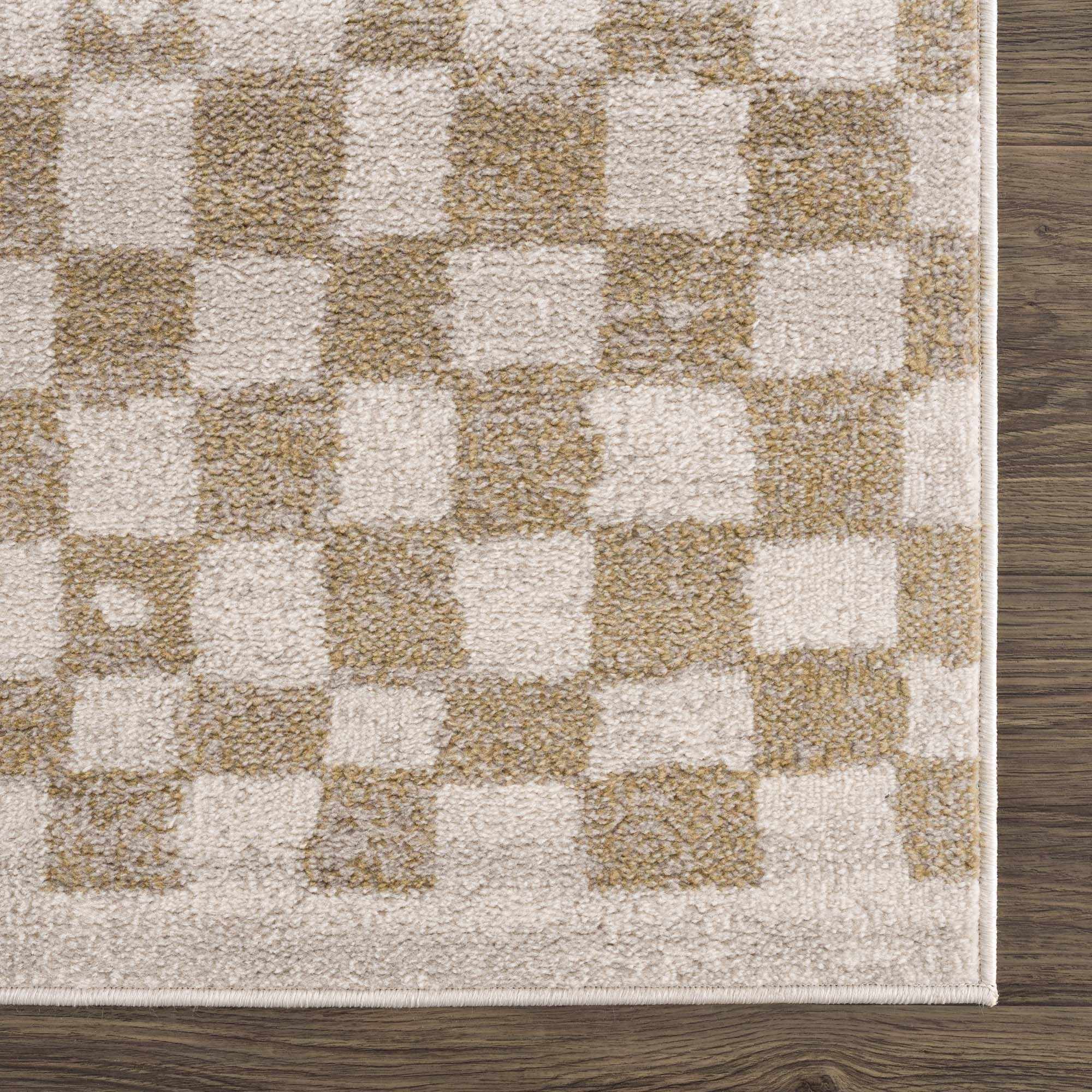 Benjy Irregular Checkboard Rug - Cream&Gold - Image 7