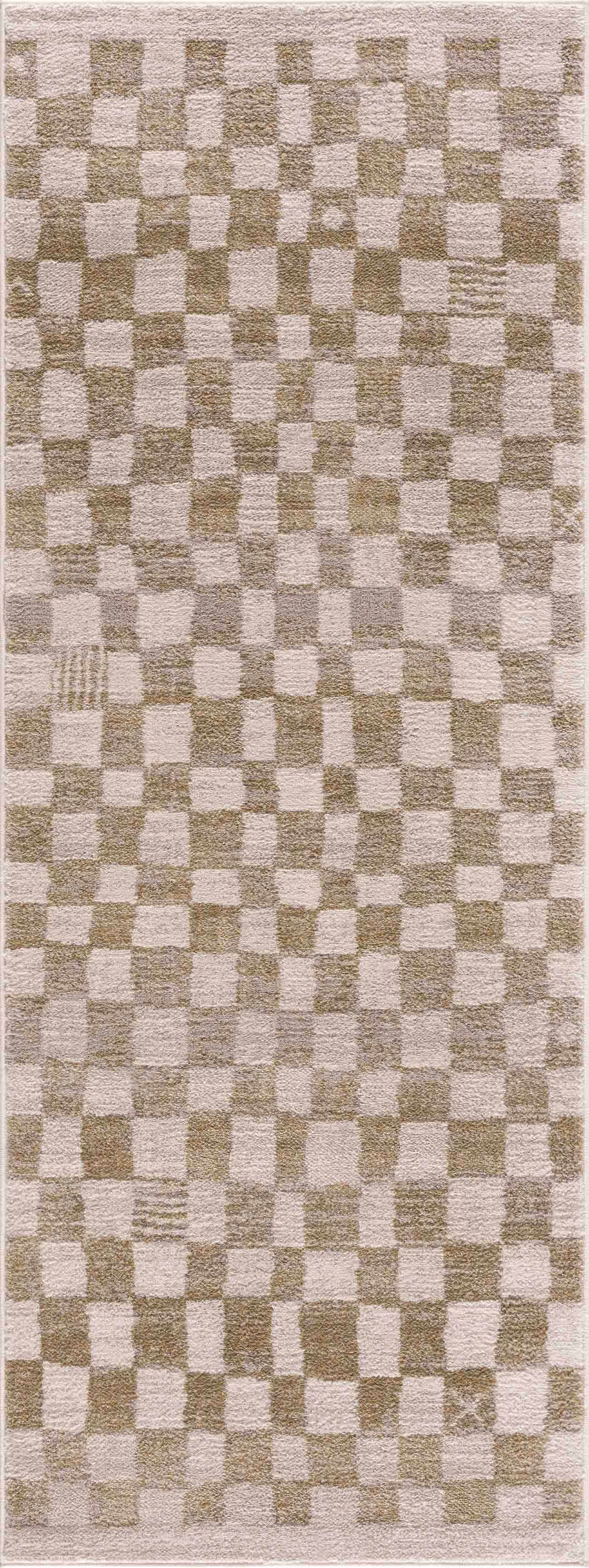 Benjy Irregular Checkboard Rug - Cream&Gold - Image 9