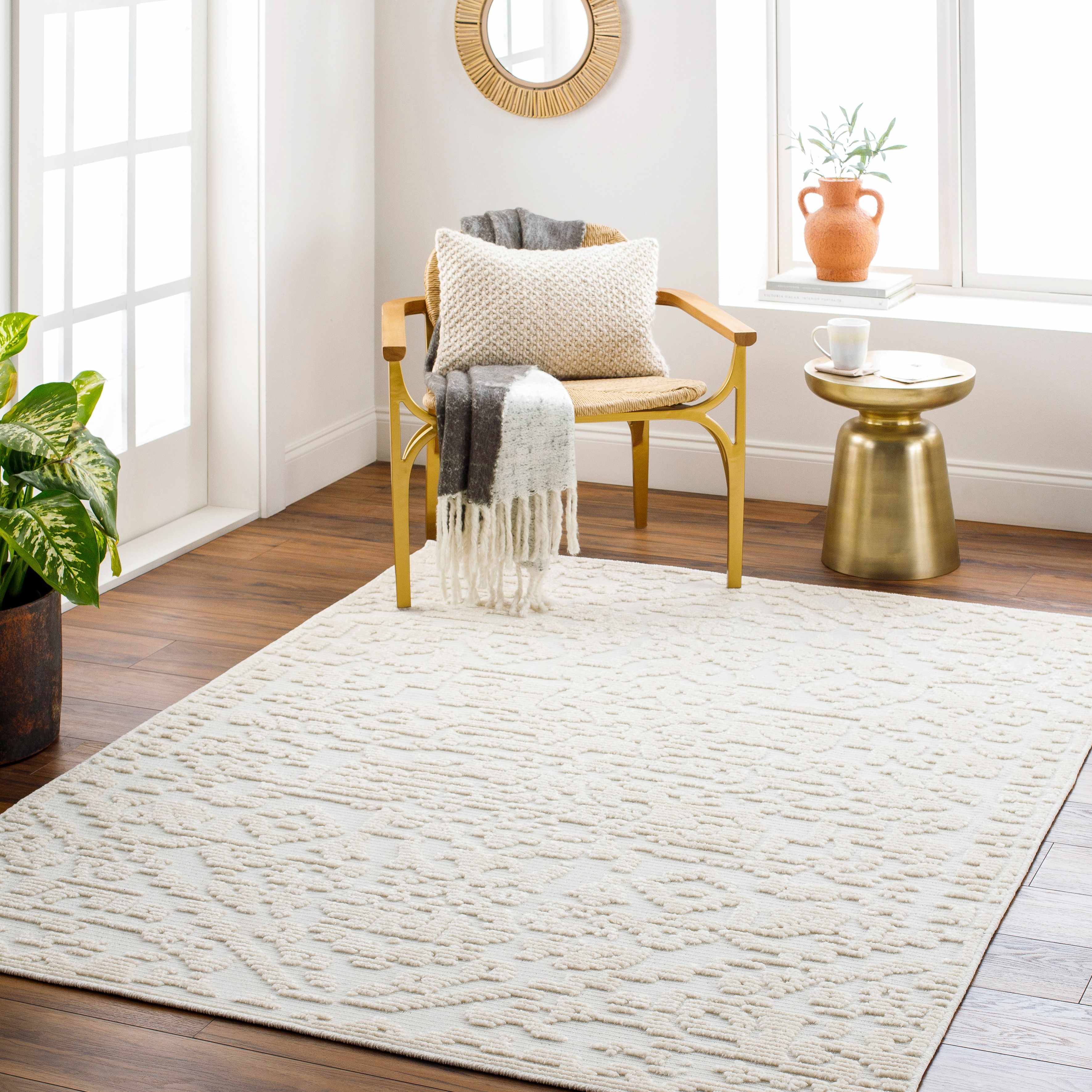 Beren Cream Washable Area Rug - Clearance - Image 10
