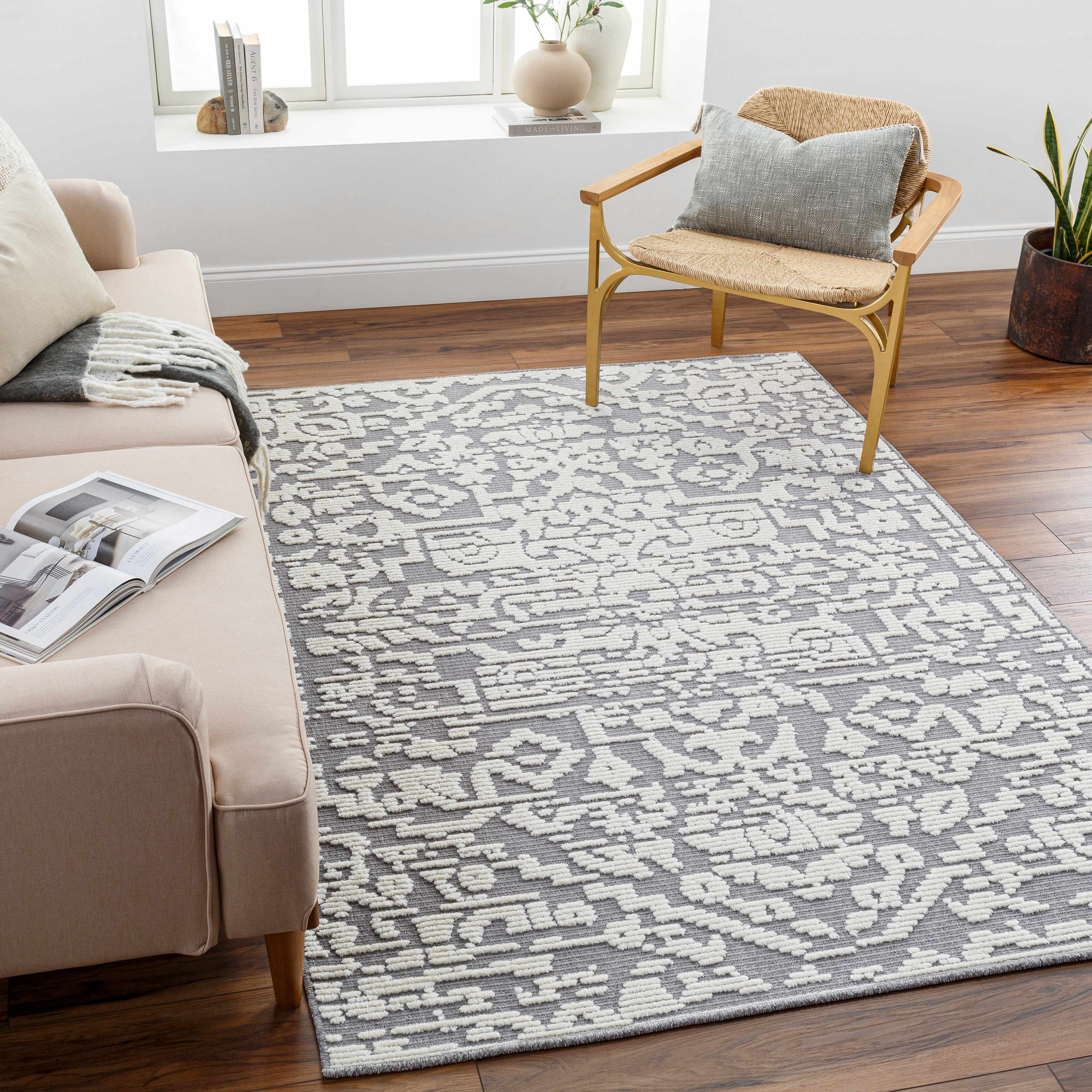 Beren Gray Washable Area Rug - Clearance - Image 2