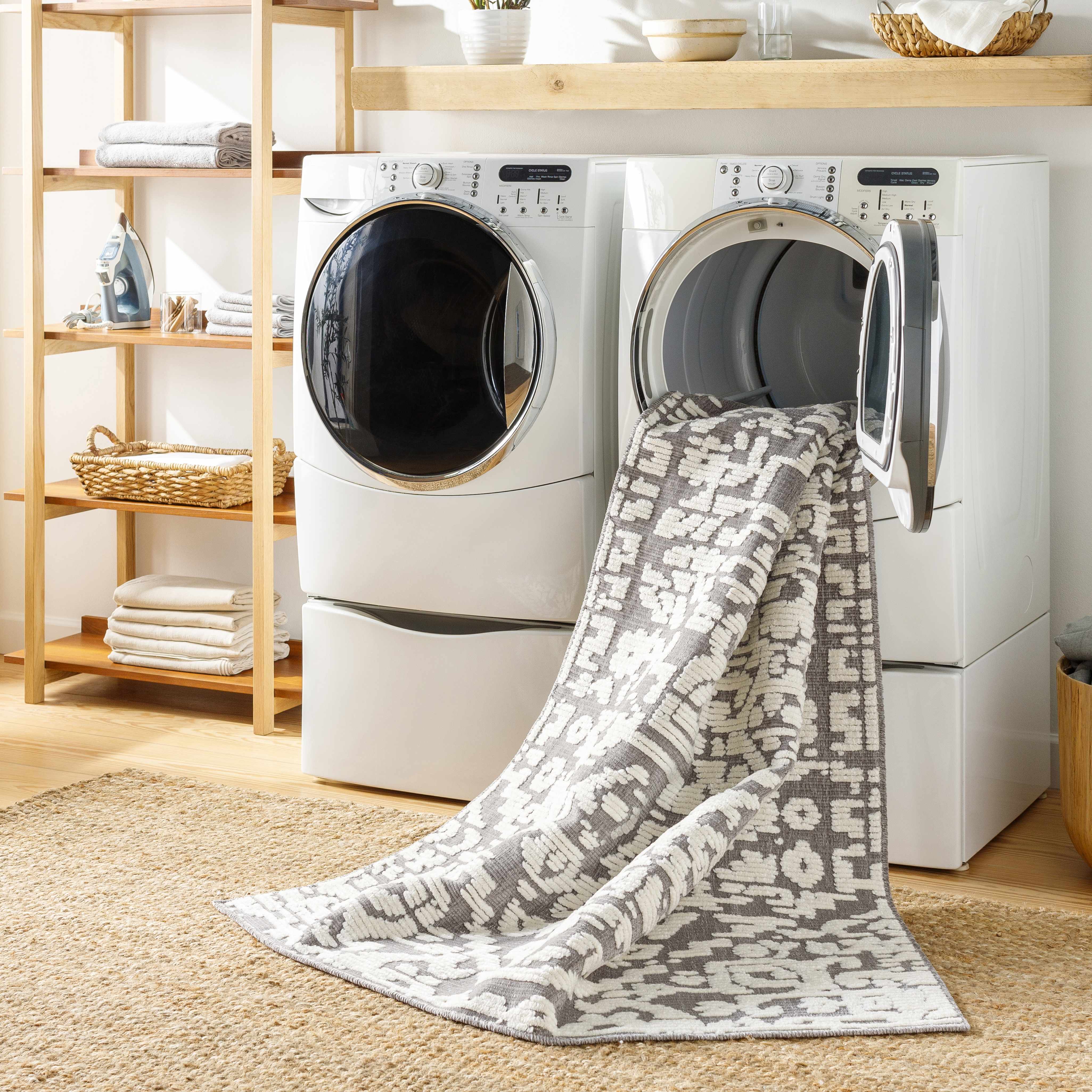 Beren Gray Washable Area Rug - Clearance - Image 6