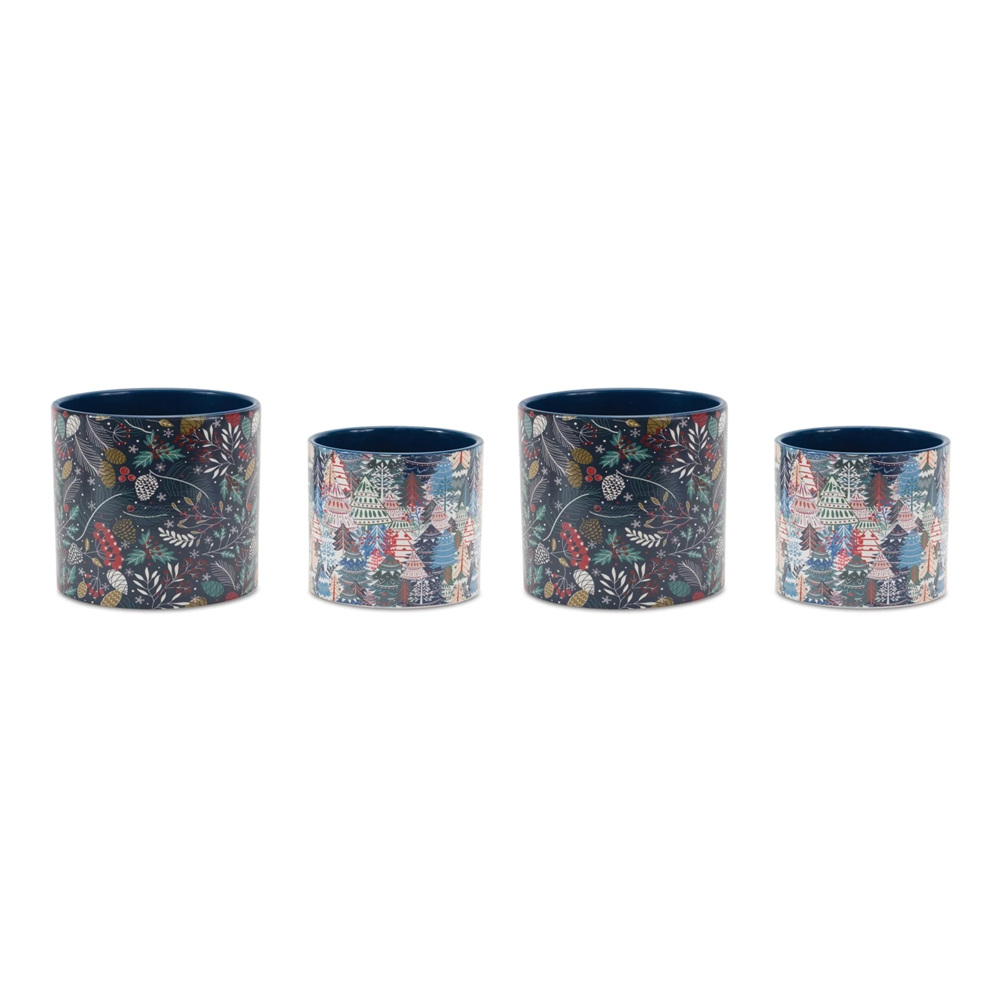Berry and Pine Tree Holiday Planter (Set of 4) - Image 2