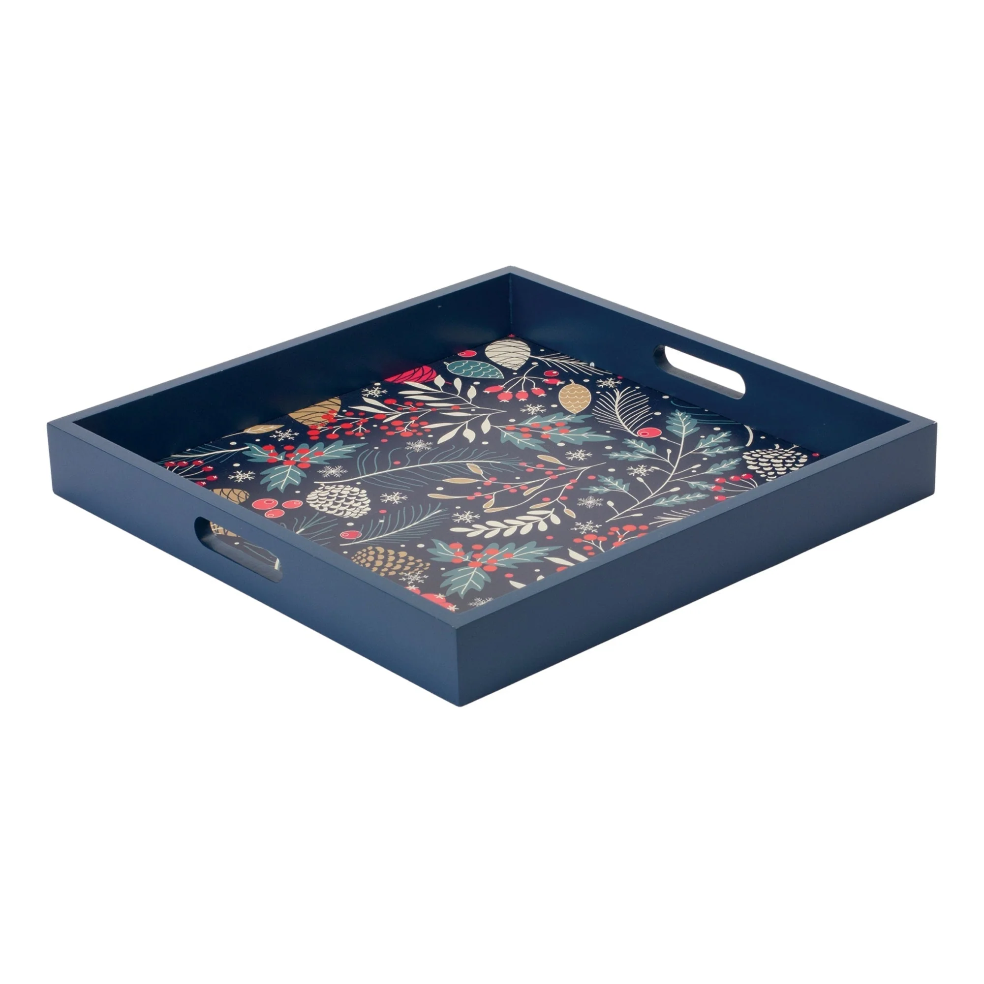 Berry and Pine Tree Holiday Tray (Set of 2) - Image 2