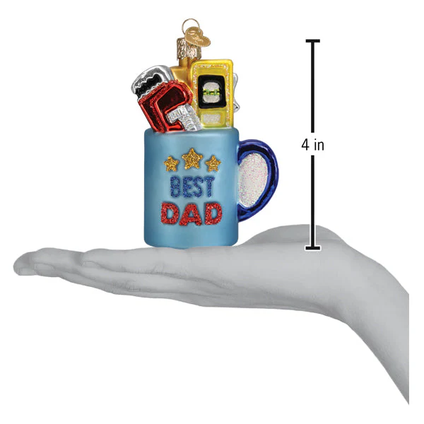 Best Dad Mug Ornament 4x2.5x1.75 - Image 6