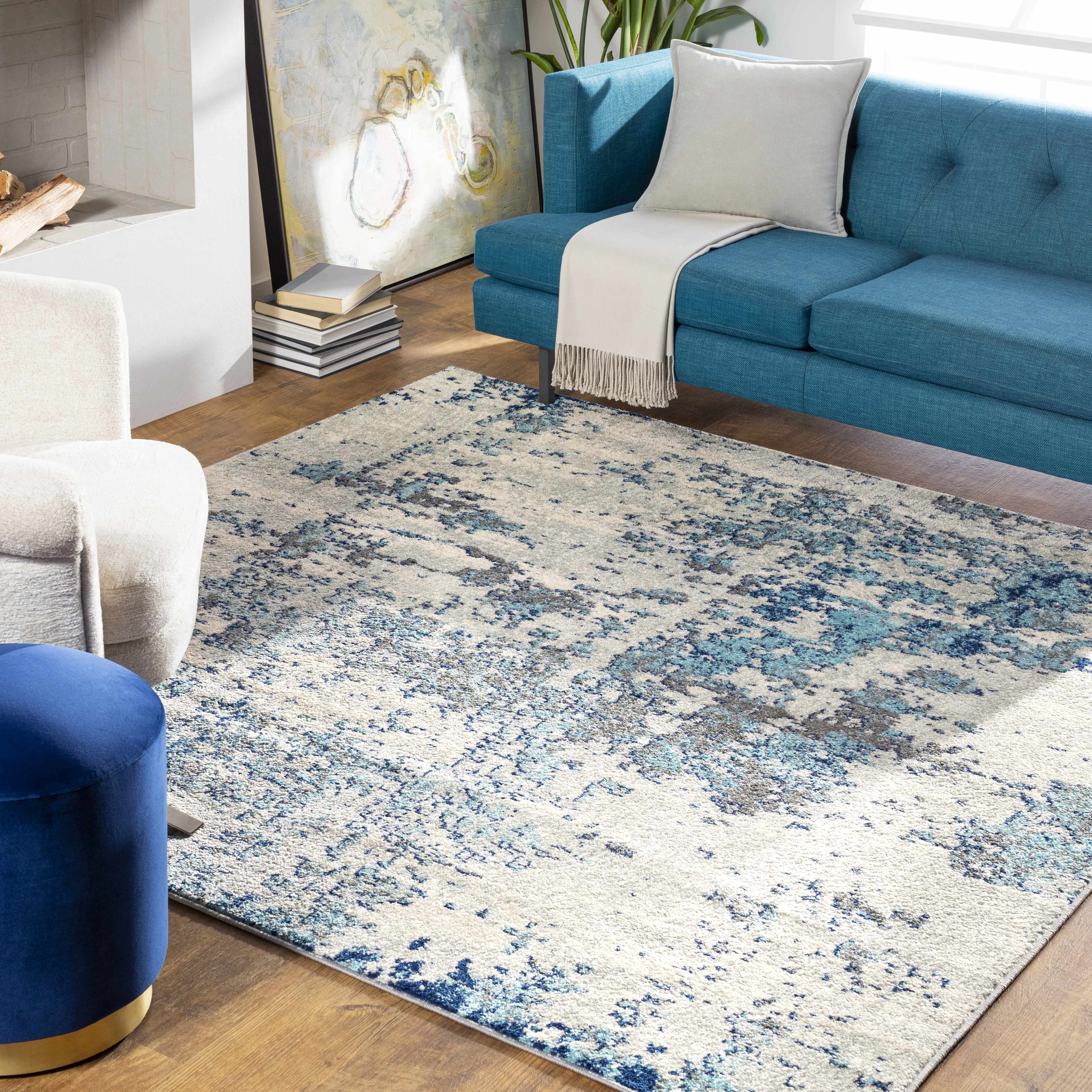 Beverly Abstract Blue Area Rug - Image 19
