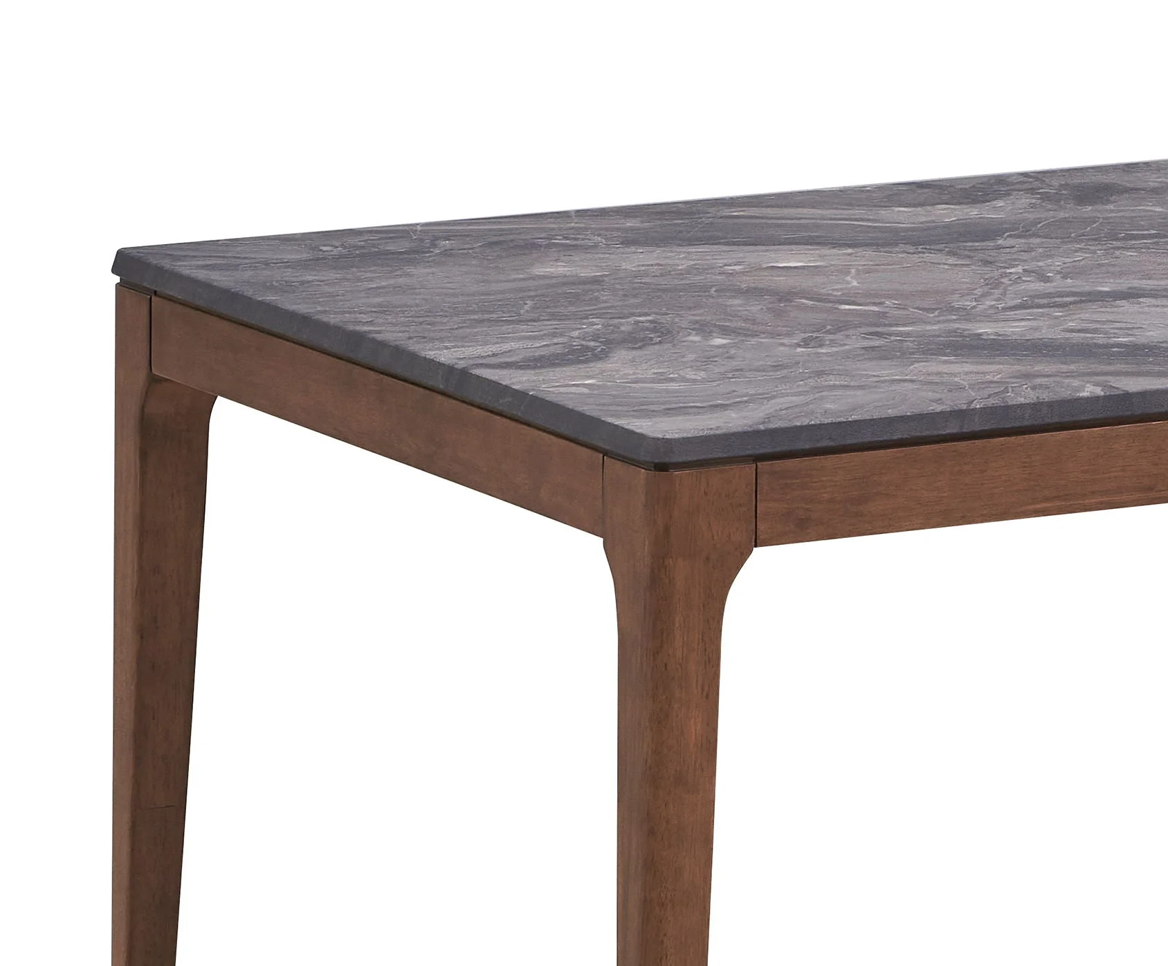 Bevis - Engineered Stone Top Dining Table - Walnut - Image 3