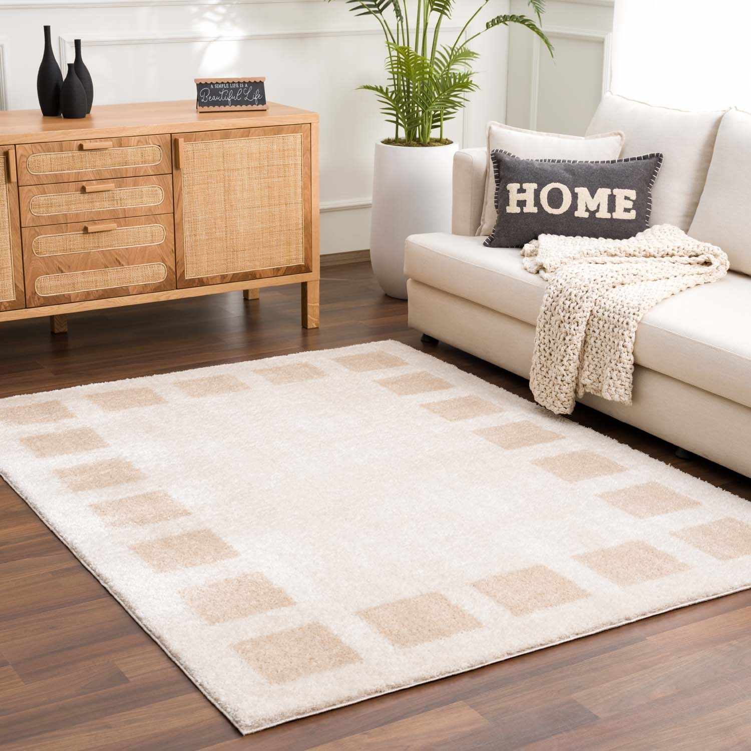 Beynon Beige Washable Area Rug - Image 2
