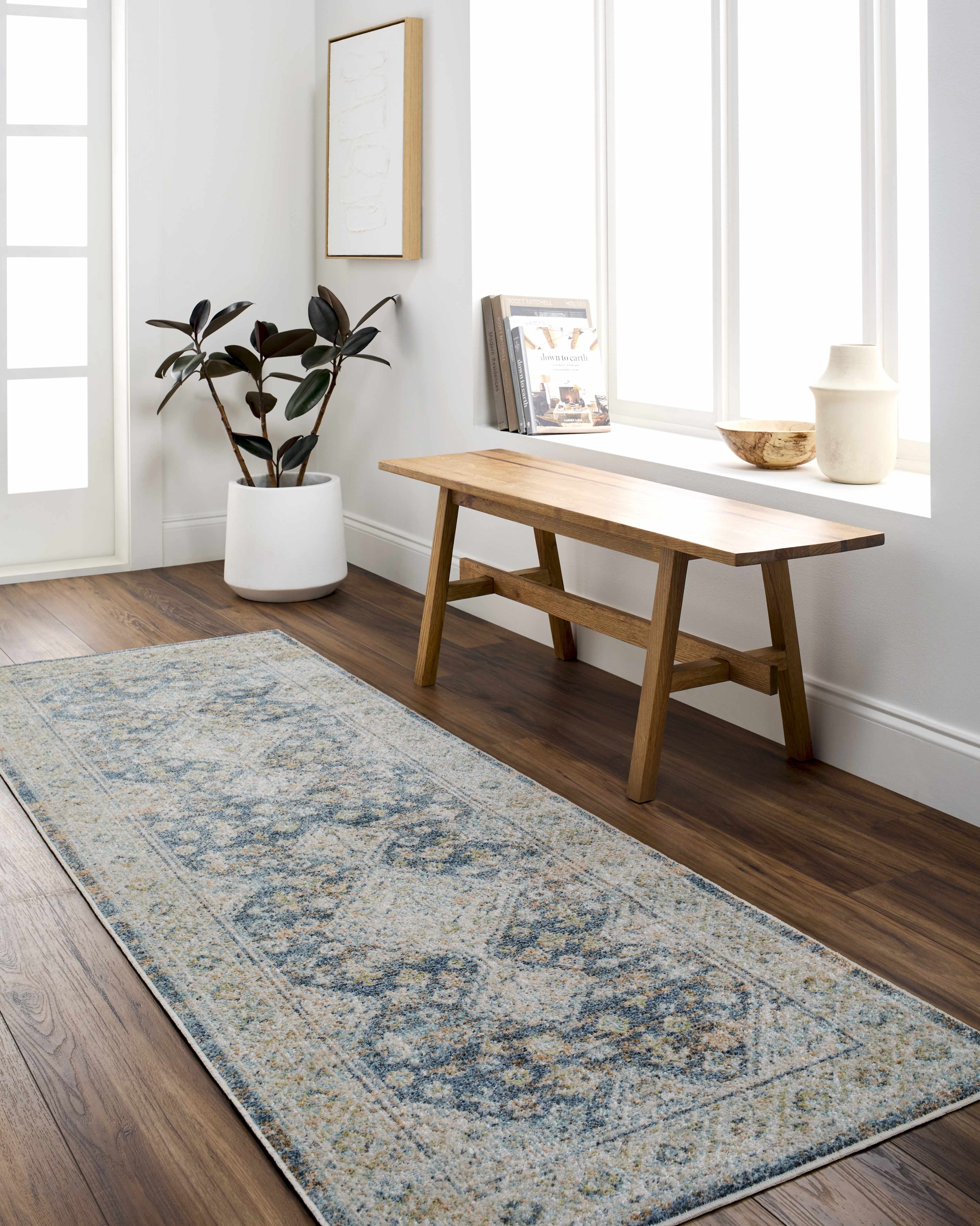 Bhavya Navy Washable Area Rug - Image 2