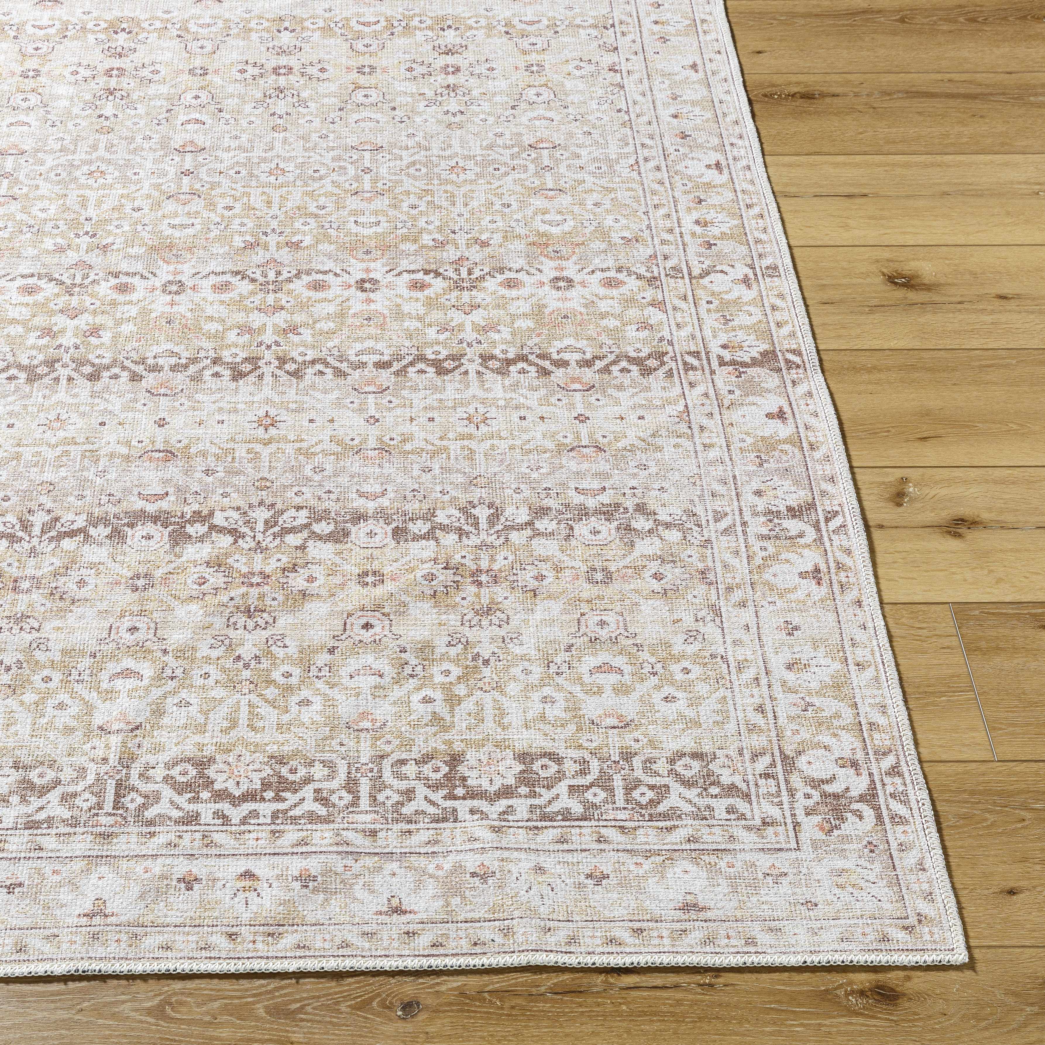 Bienna Vintage Flat Pile Washable Rug - Image 4