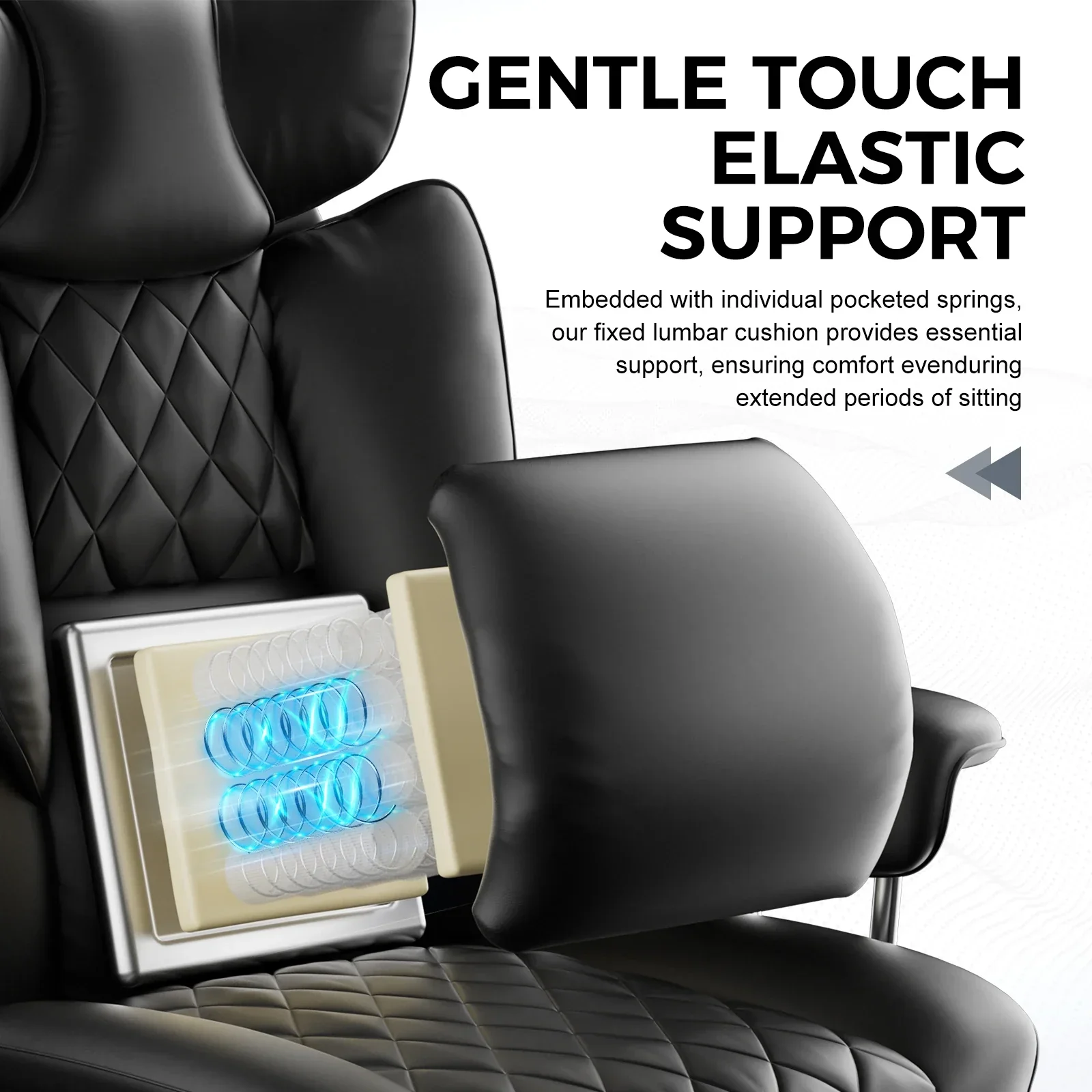Big and Tall Gaming Chair Pocket Spring Lumbar Support Ergonomic Office Chair - Image 3