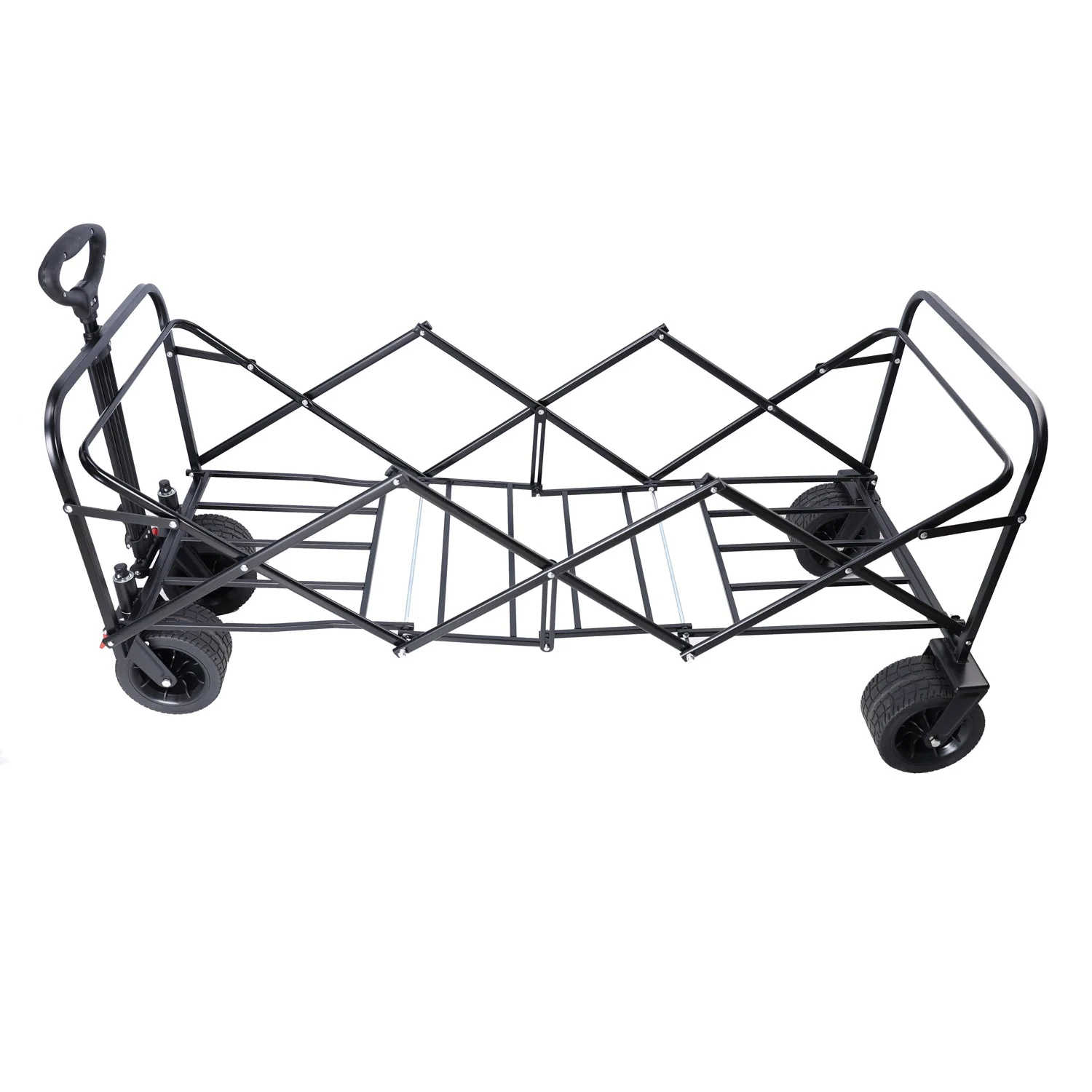Big Large Capacity Folding Wagon Cart with Extender (Black + Orange) - Image 19