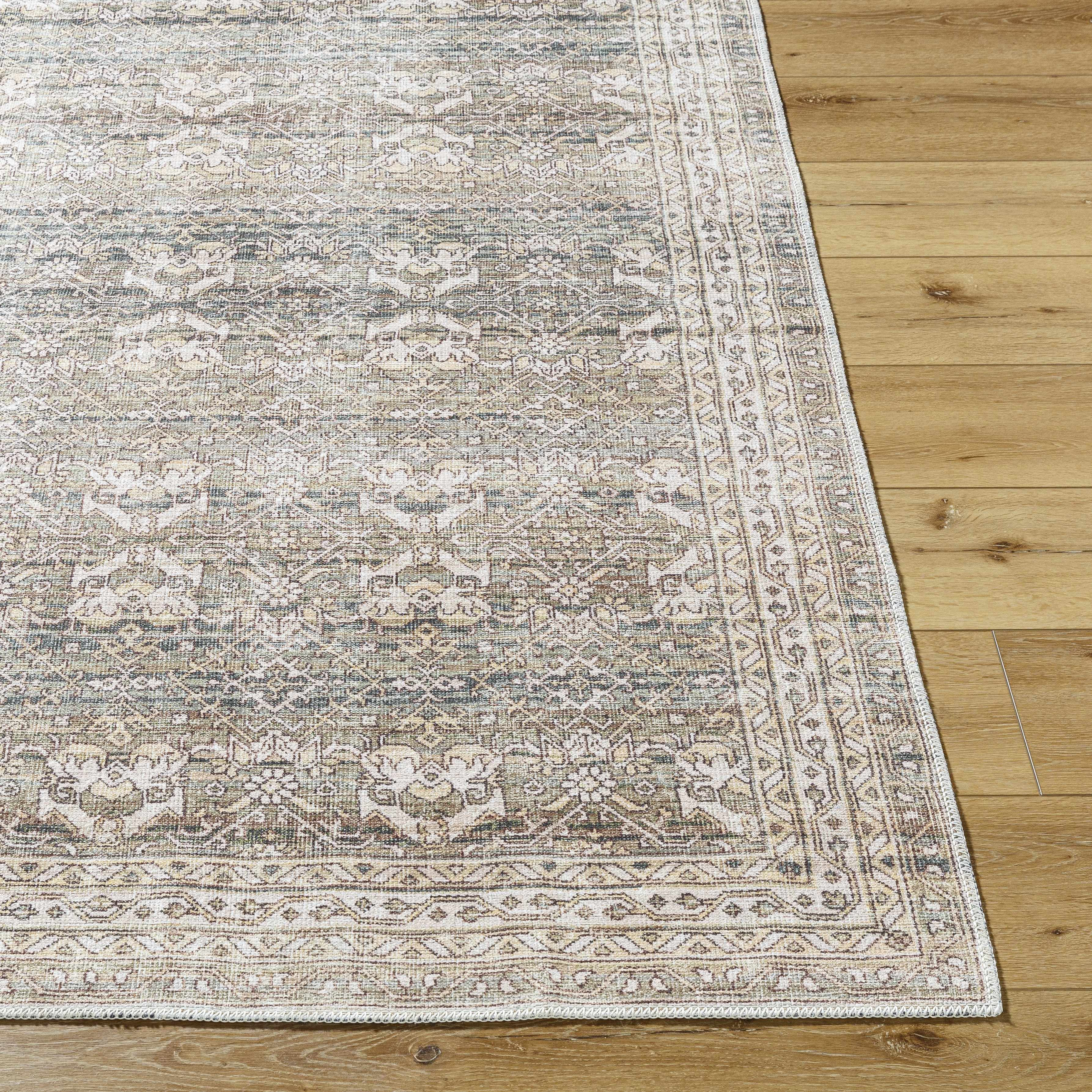 Billie Vintage Flat Pile Washable Rug - Image 4