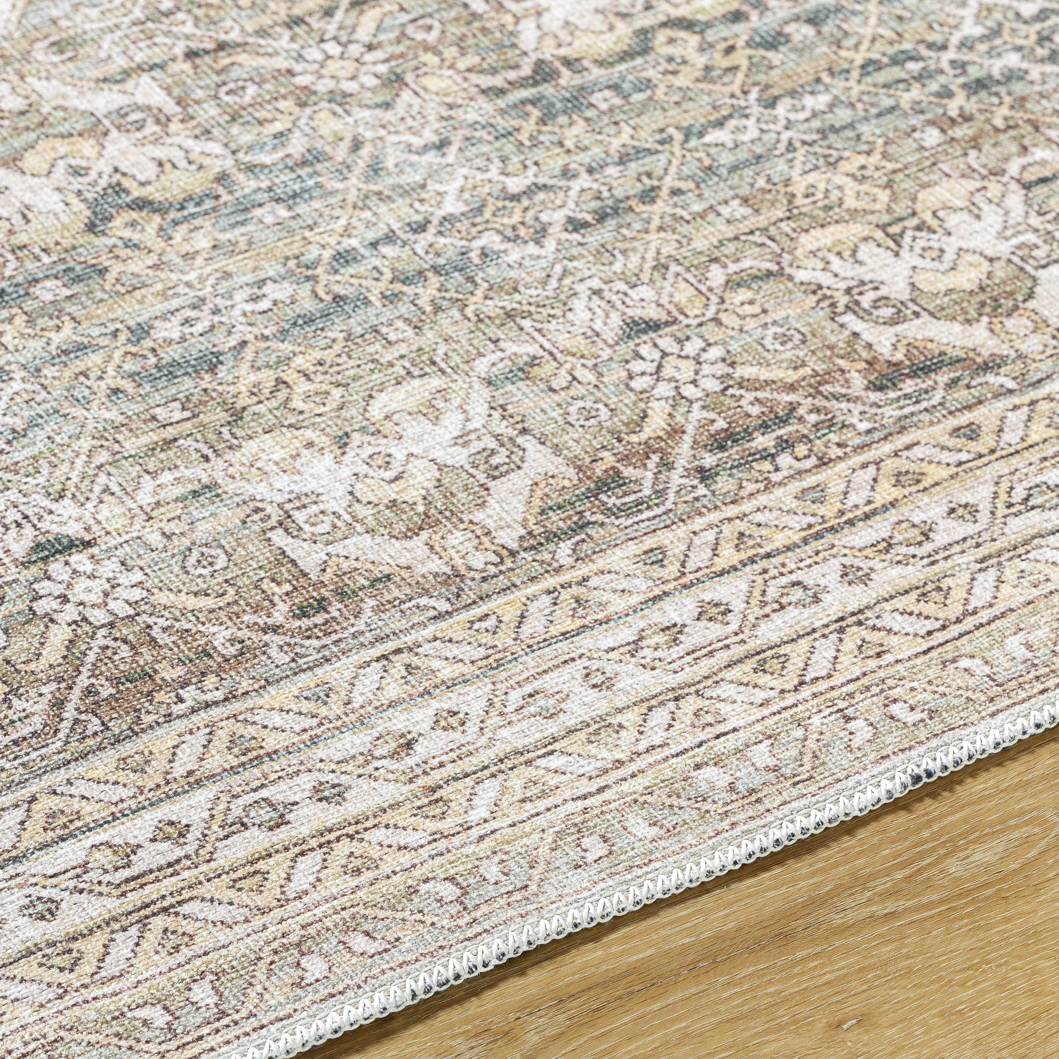 Billie Vintage Flat Pile Washable Rug - Image 6